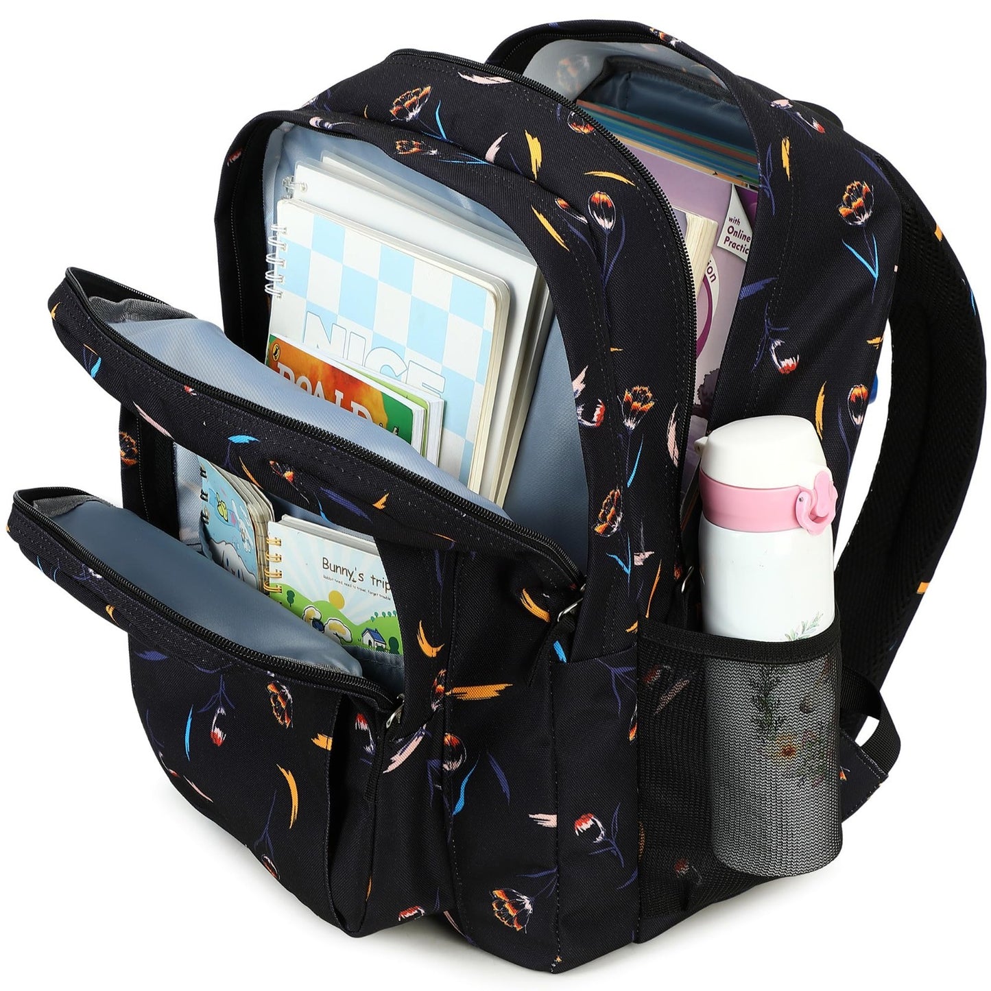 Floral Women's School Backpack   Water Resistant Bookbag for College & Teens5