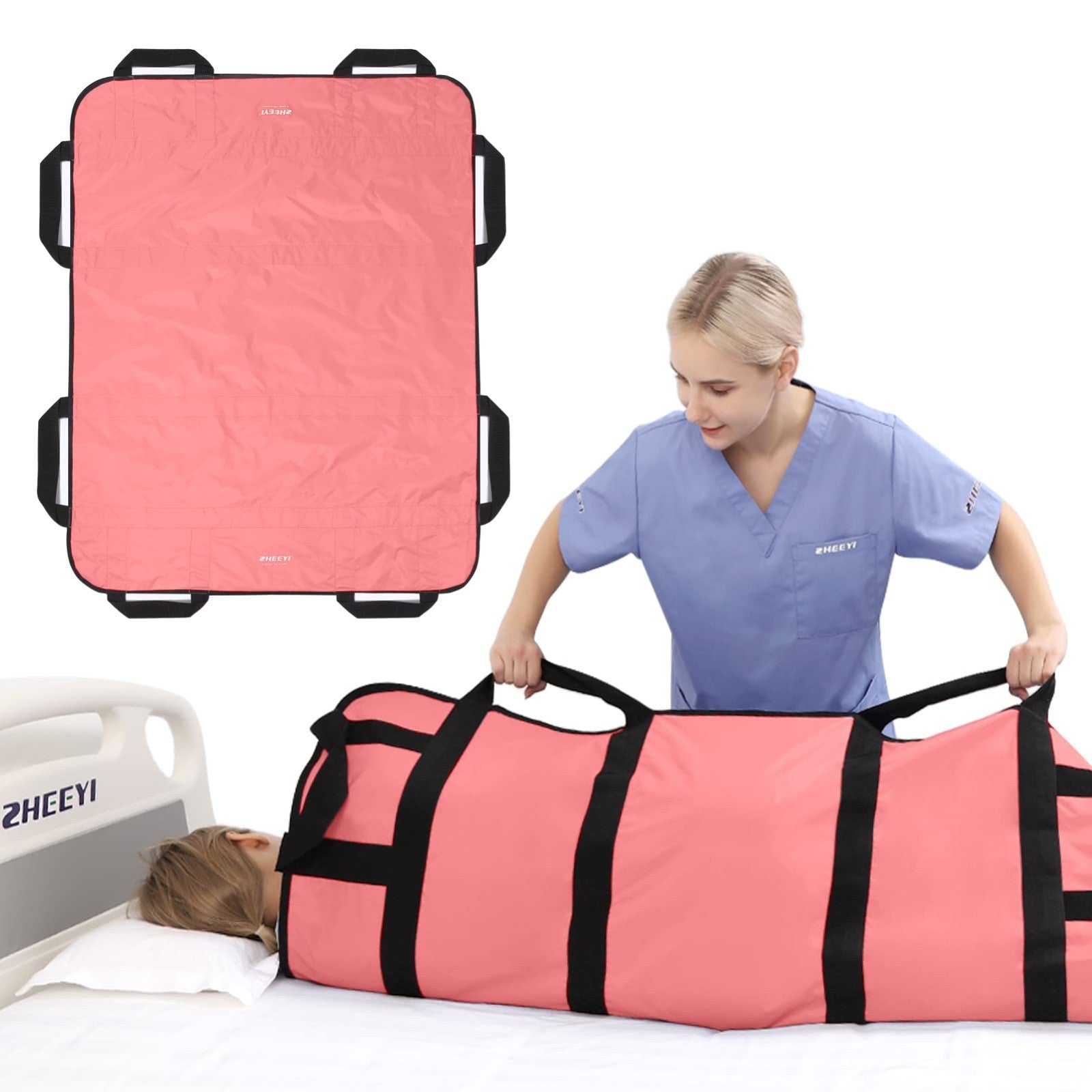 Multipurpose 48" x 40" Bed Pad   Washable Patient Sheet for Lifting & Reposition1