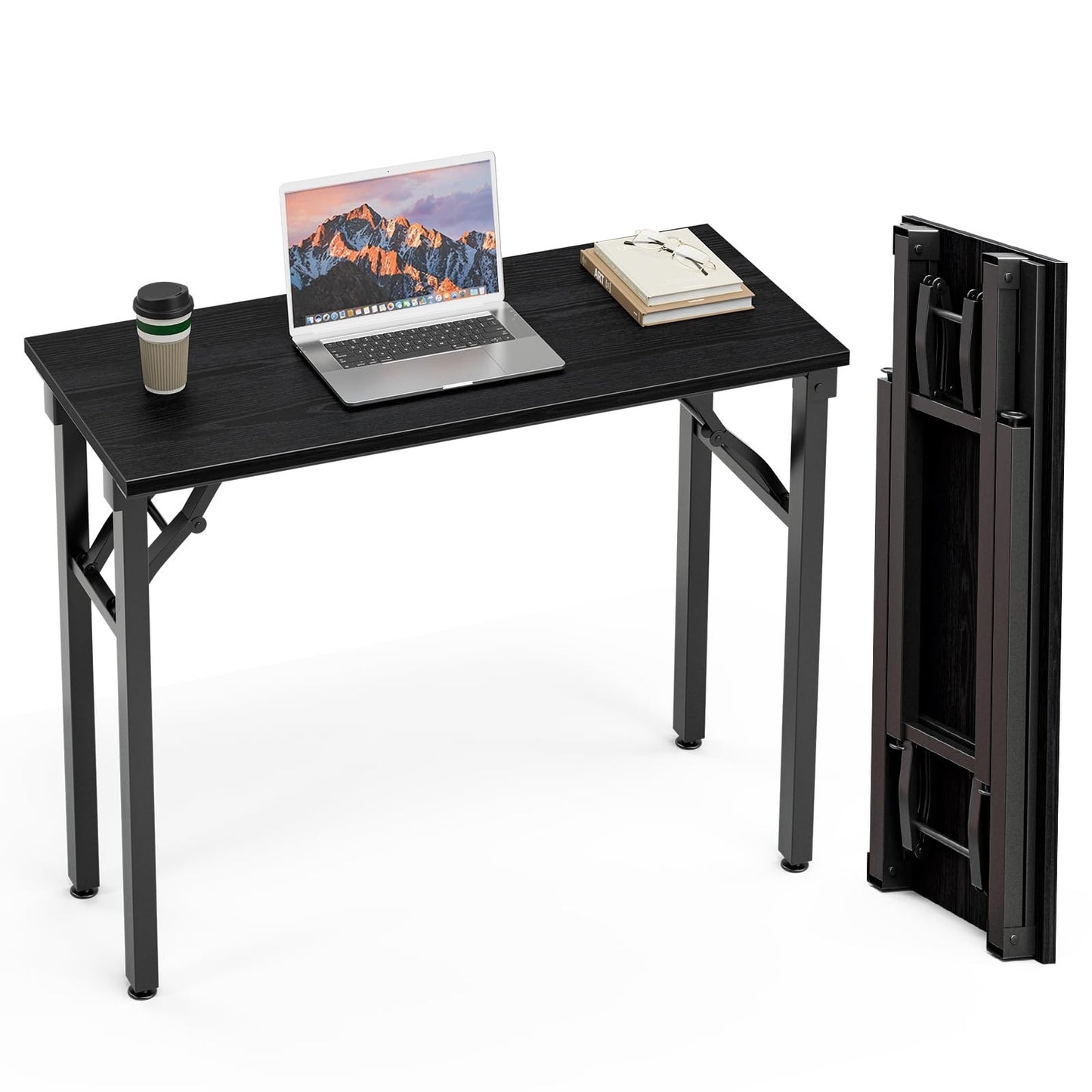 Compact Folding Desk - 35.8" Portable Office Table for Small Spaces, No Assembly1