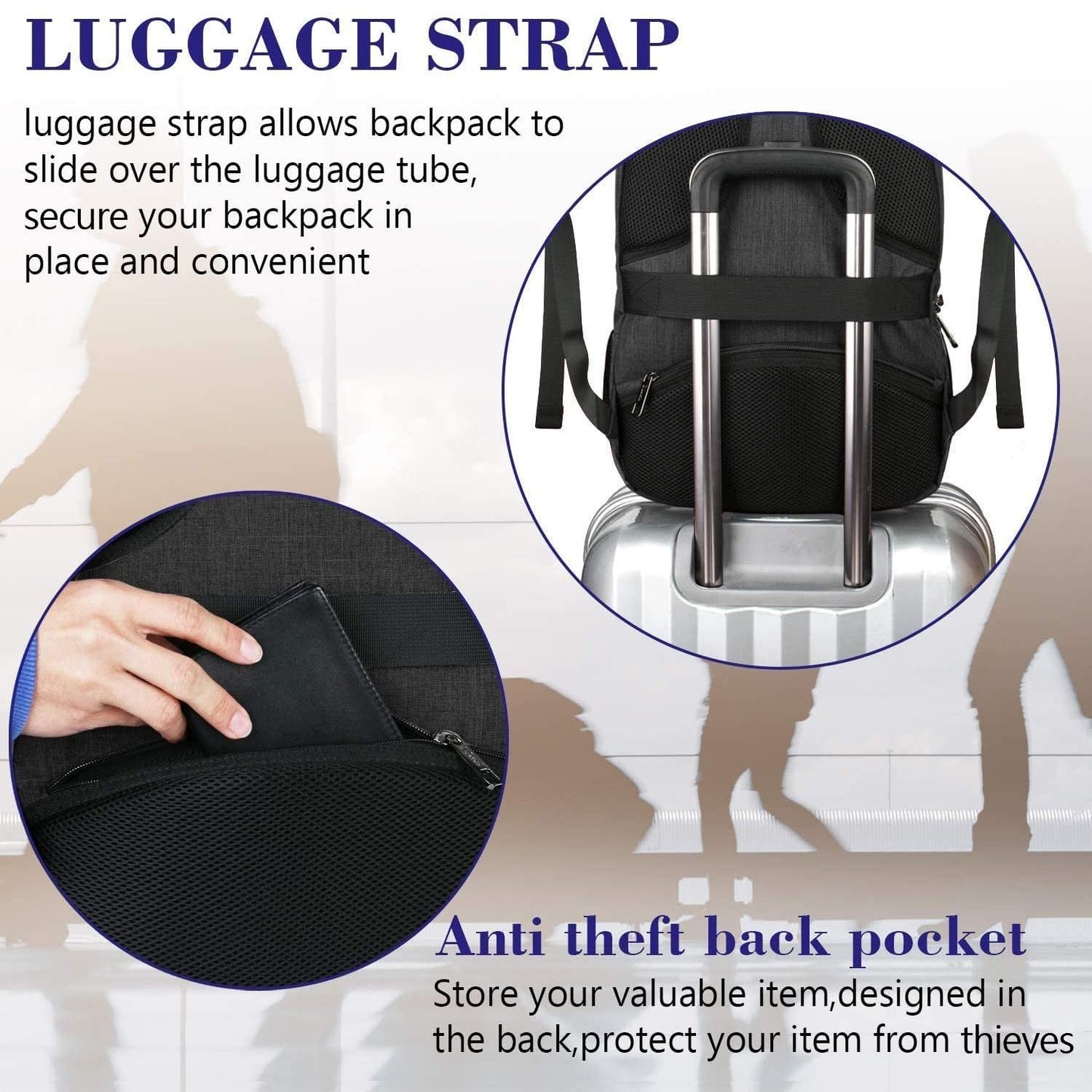 Extra Large 17" TSA Friendly Travel Laptop Backpack, Water Resistant, Multi Comp5