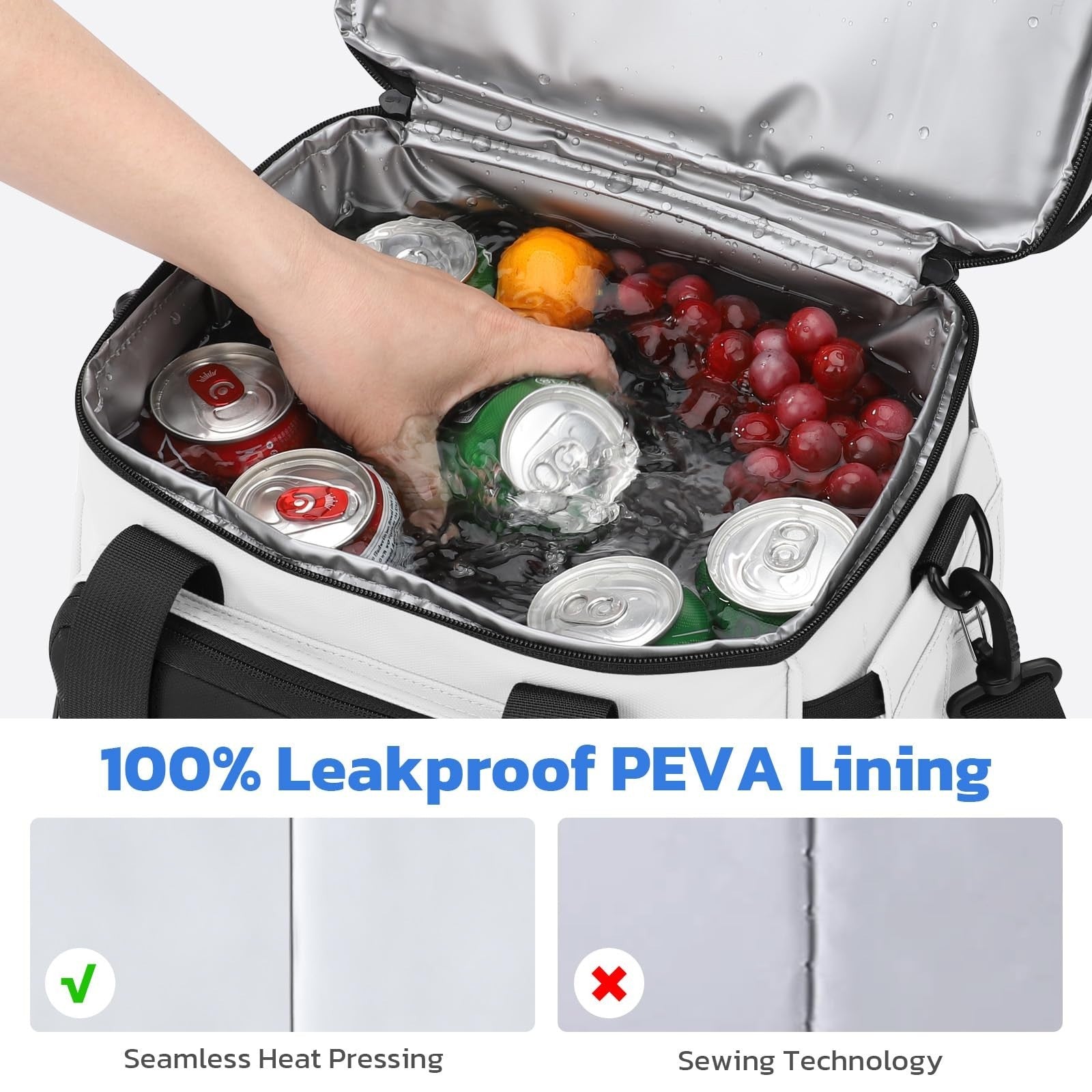 Insulated Lunch Box Cooler Bag 20L - Expandable, Leakproof, Portable for Work, T4