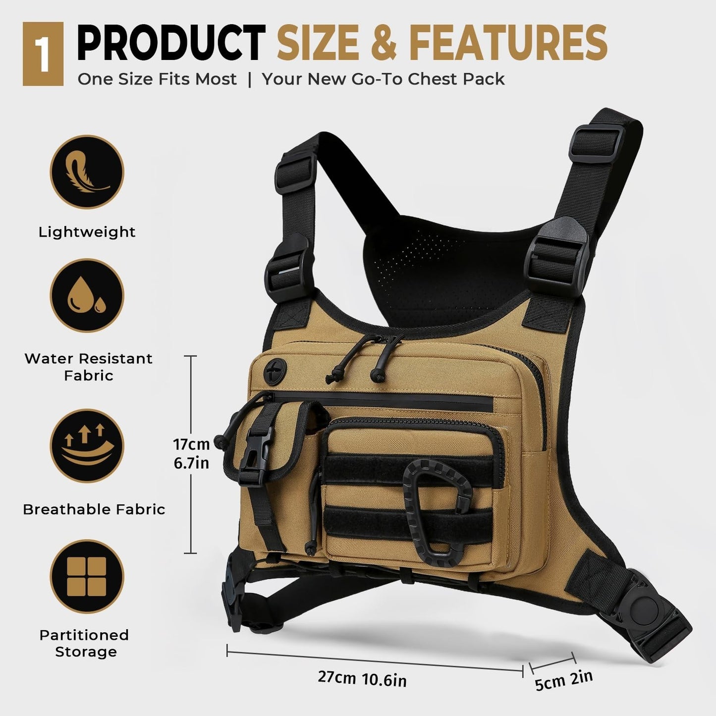 Optimized eBay Title:  "Outdoor Tactical Chest Bag for Men & Women - EDC Pack f2