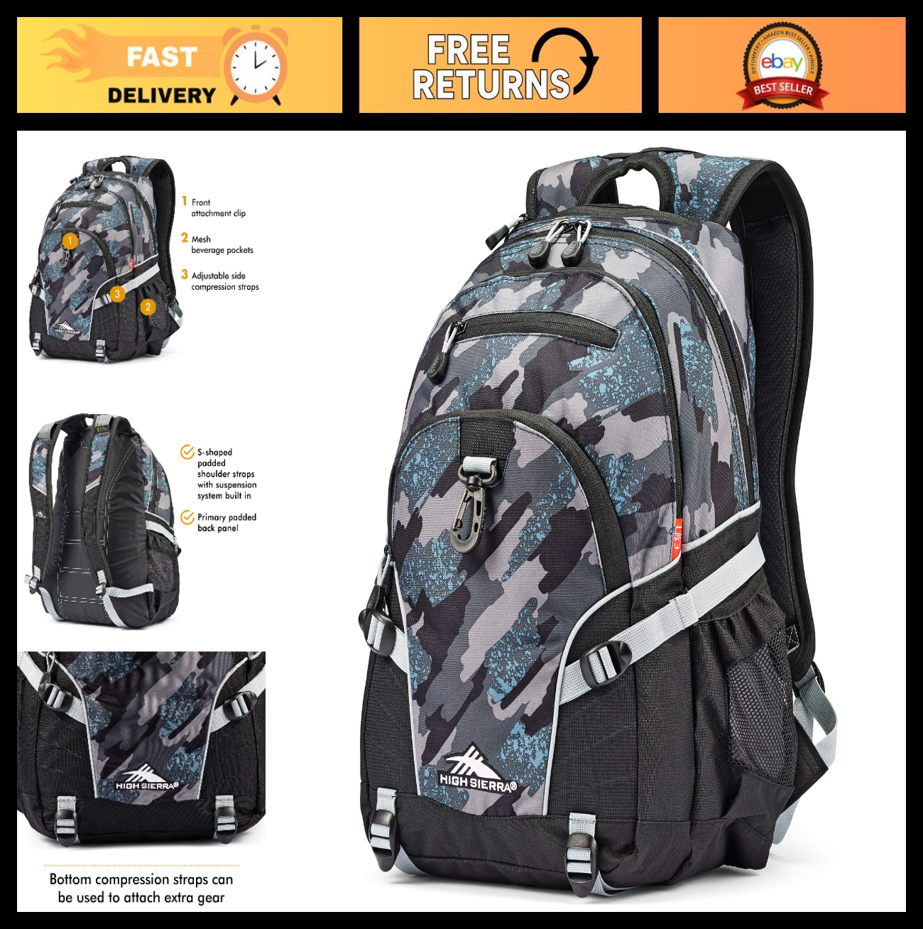 Versatile Travel & Work Backpack with Tablet Sleeve   Graffiti/Black/Ash Design0