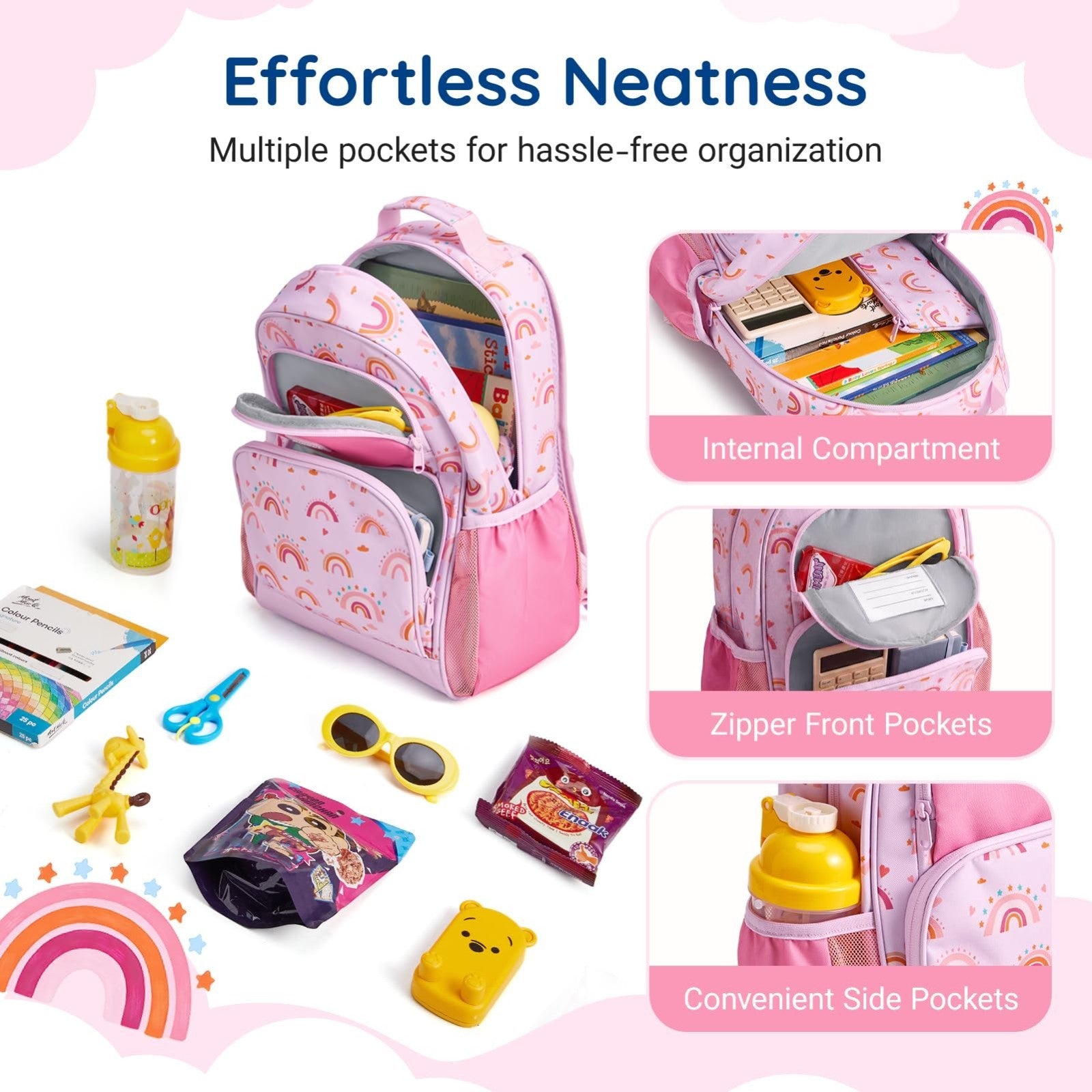 Kids Backpack Set for Kindergarten & Preschool, 3-Piece with Lunch Box & Pencil1