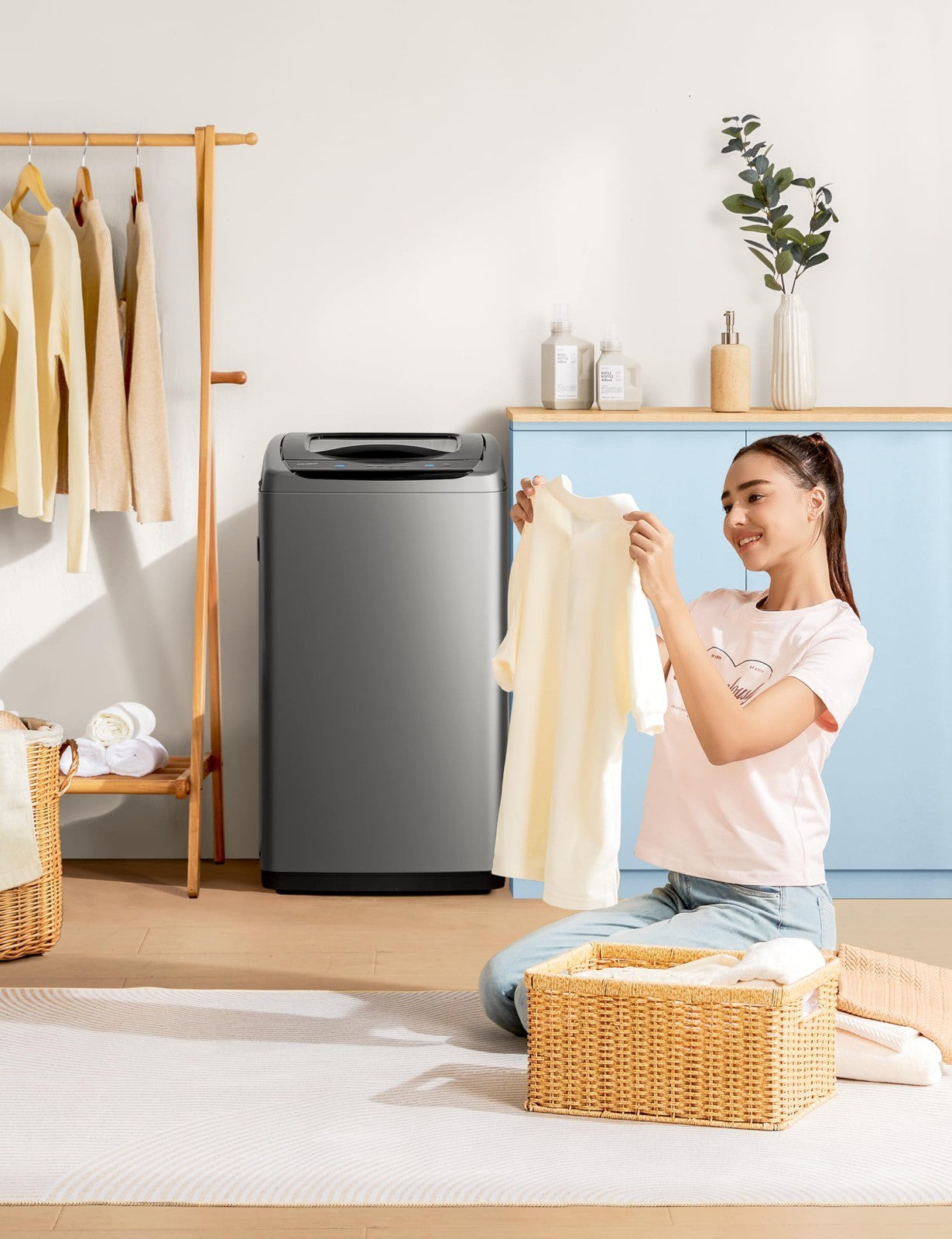 Compact Portable Washing Machine 0.9 cu.ft, LED Display, Energy Efficient Washer2
