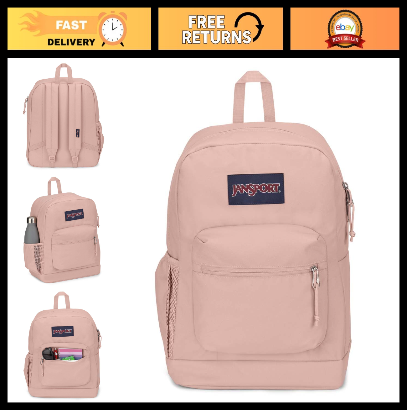 26L Cross Town Plus Backpack   Stylish Misty Rose, Durable, Lightweight, Perfect0