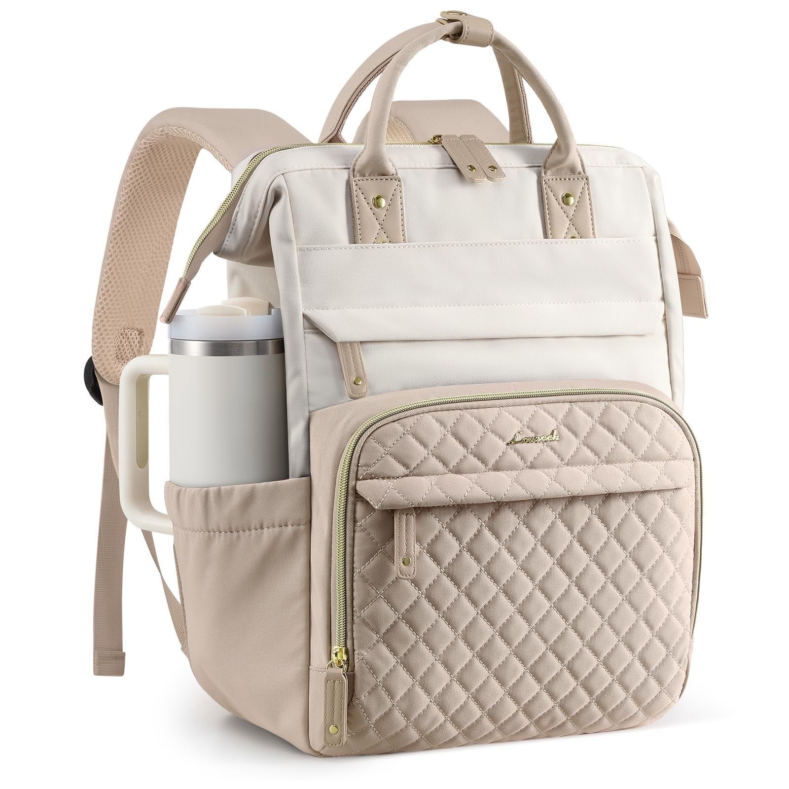 Quilted Laptop Backpack for Women   Stylish Work, Teacher & Nurse Purse Bag1