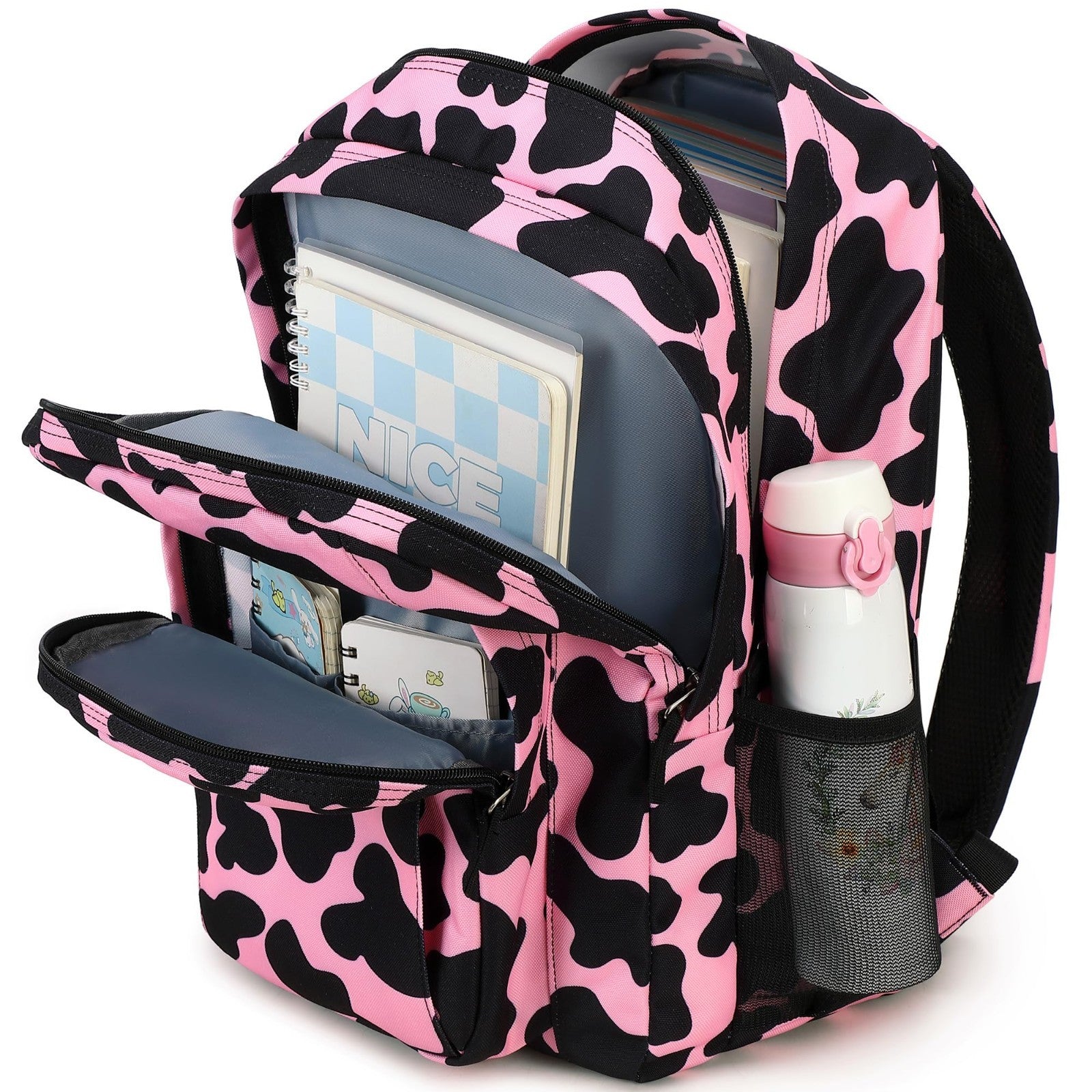 Cow Print Women's Backpack   Water Resistant School Bag for College & Teens5