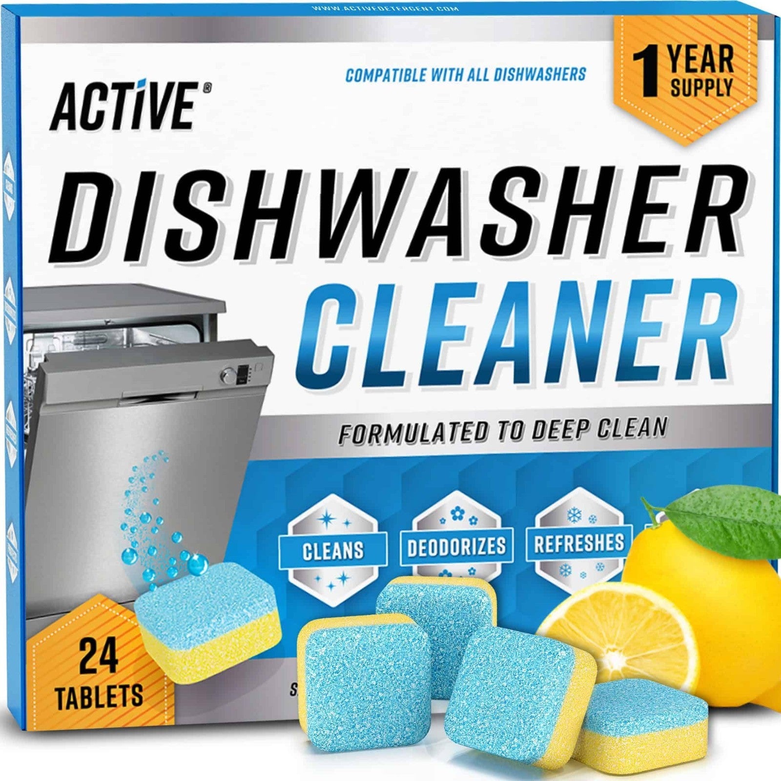 Deep Cleaning Dishwasher Cleaner Tablets   24 Heavy Duty Descaler Pods, Septic S1