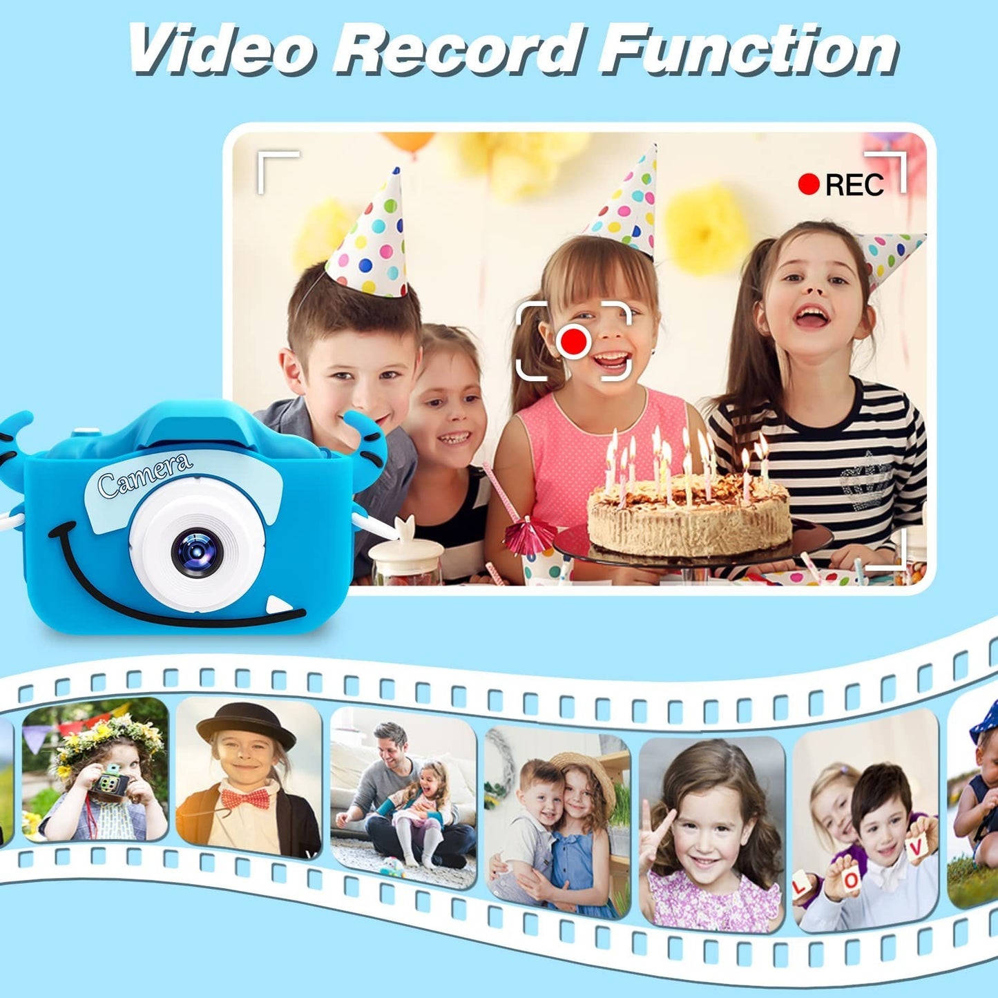 Kids Digital Camera for 3 8 Year Olds, Cartoon Soft Cover, Fun Video Camcorder G4