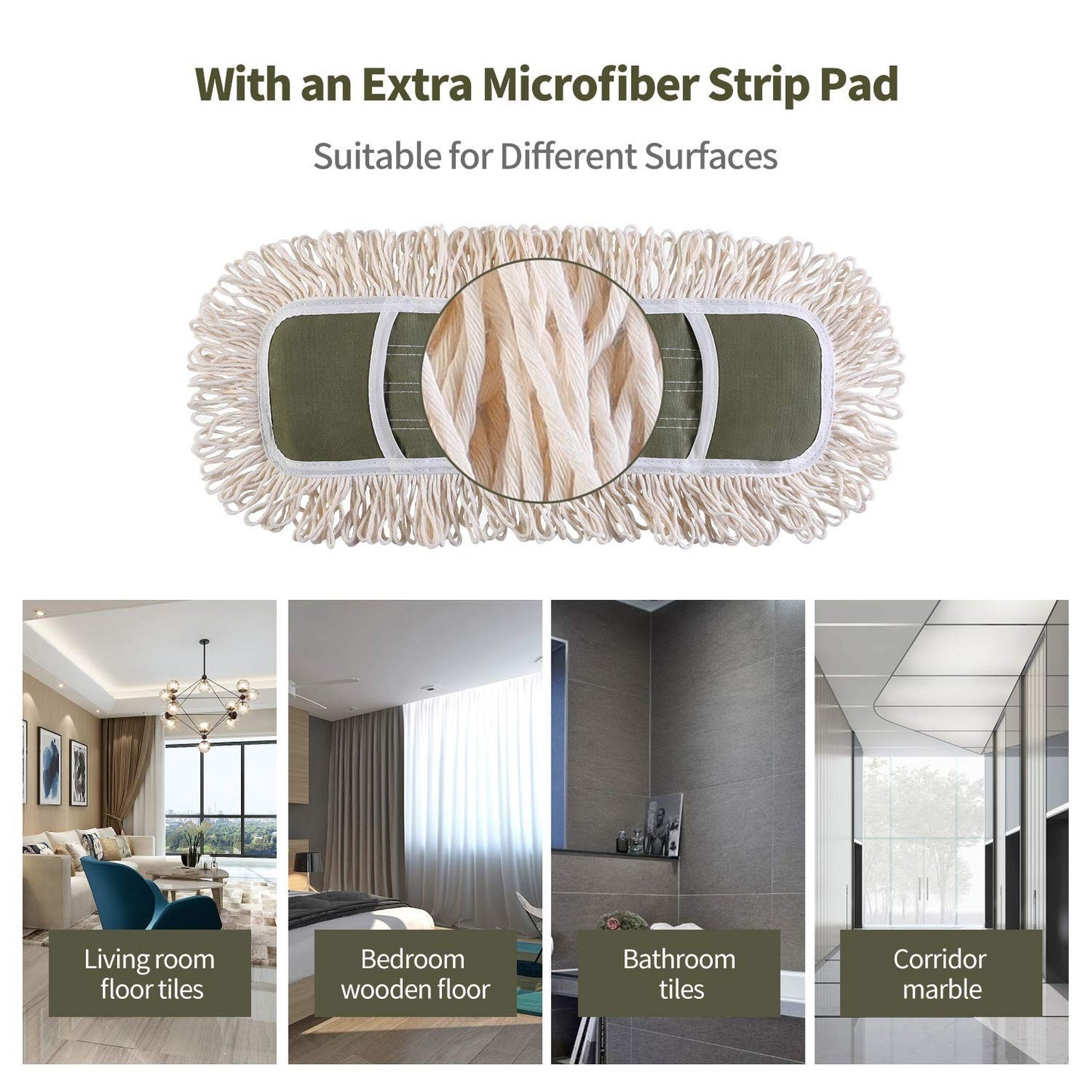 Microfiber Dust Mop with 2 Pads - Quick Swap for Home & Commercial Cleaning4