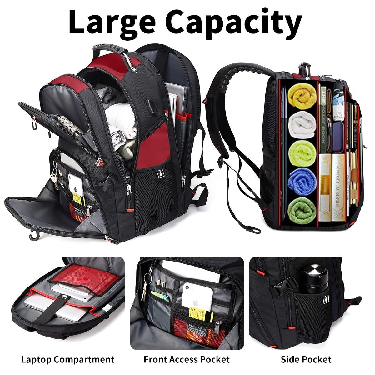 Large Travel Laptop Backpack for Women   Stylish Work & College Bag, Durable & S2