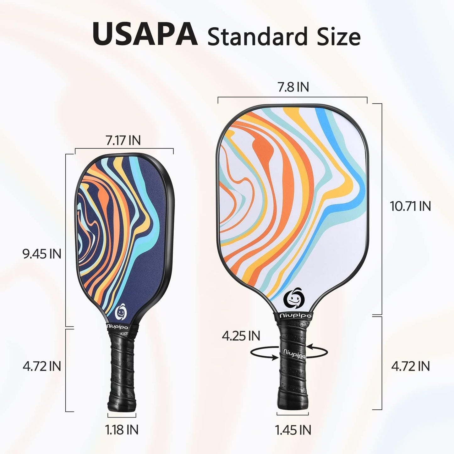 Pickleball Paddle Set of 2 or 4 - USAPA Approved, Lightweight Fiberglass Paddles6