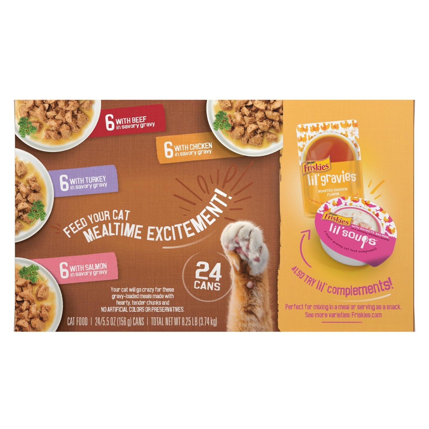 Chunky Wet Cat Food Variety Pack 24ct   Extra Gravy Chicken, Turkey, Salmon, Bee10