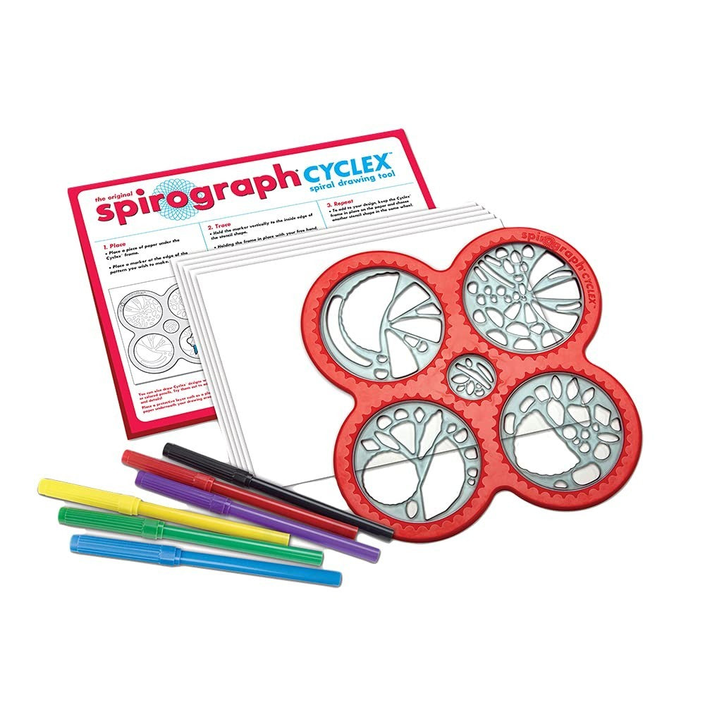 Spirograph Art Kit   Cyclex Set with Rotating Stencil Wheel for Endless Designs,5