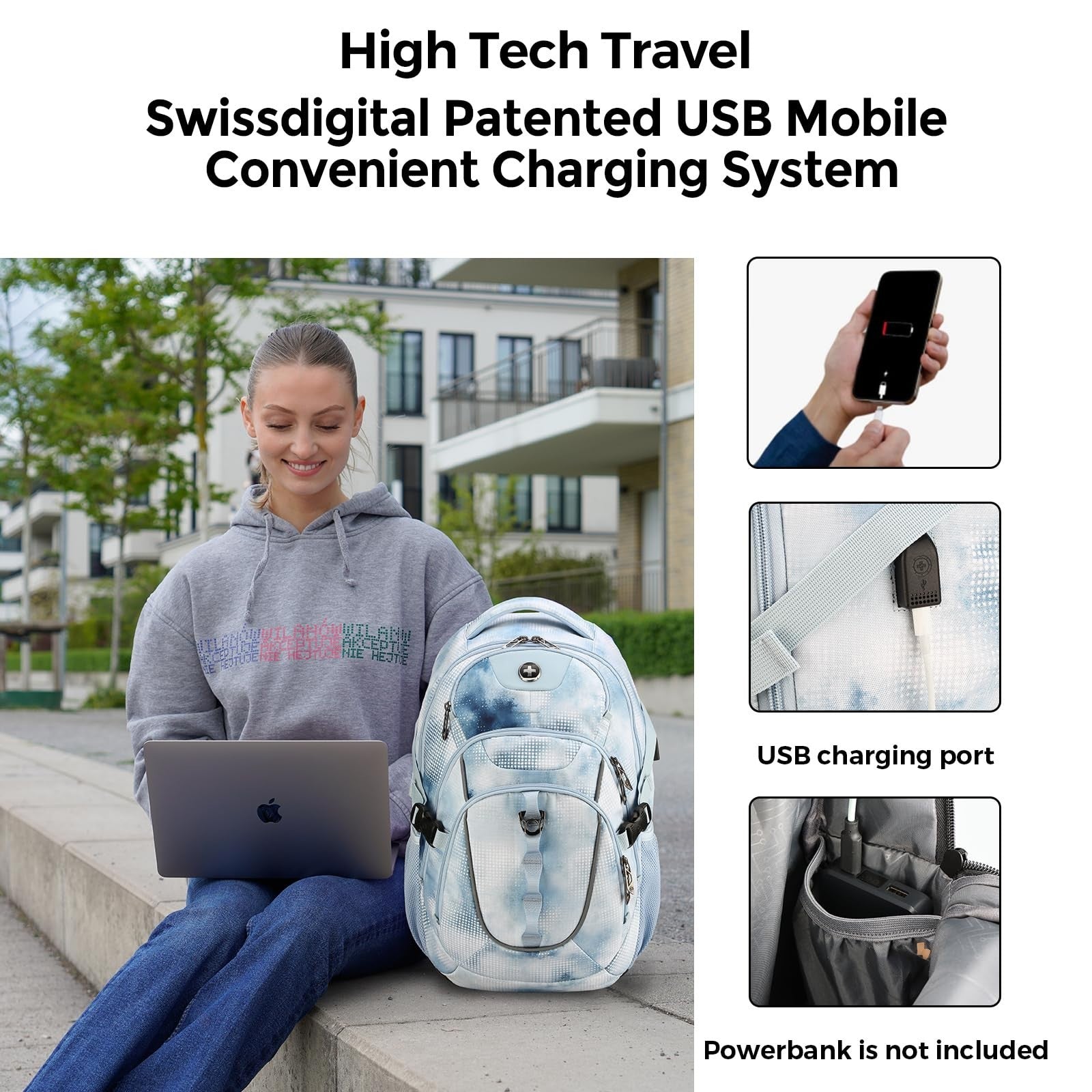 31L Laptop Backpack with USB Charging Port, Waterproof Travel Bag for Men2