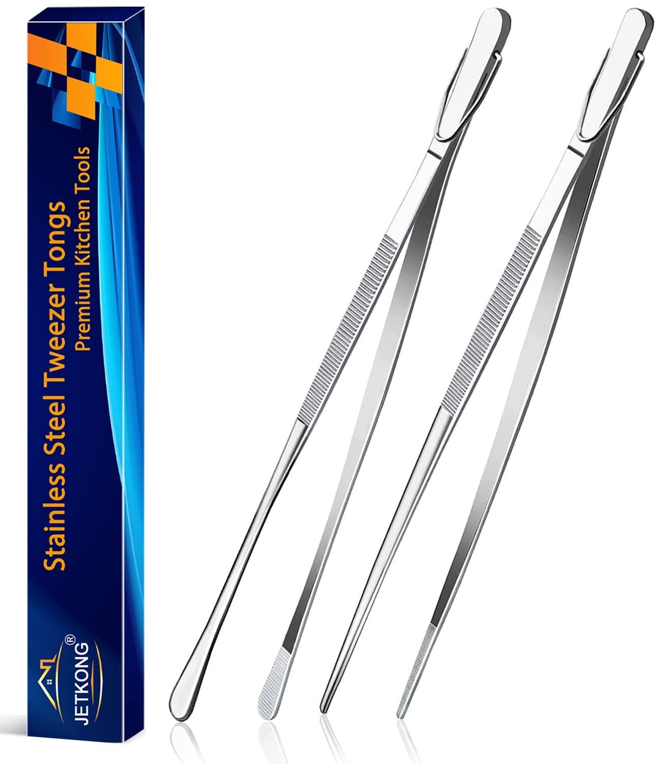 12 Inch Extra Long Stainless Steel Kitchen Tweezers Tongs   Fine Cooking Tools (1