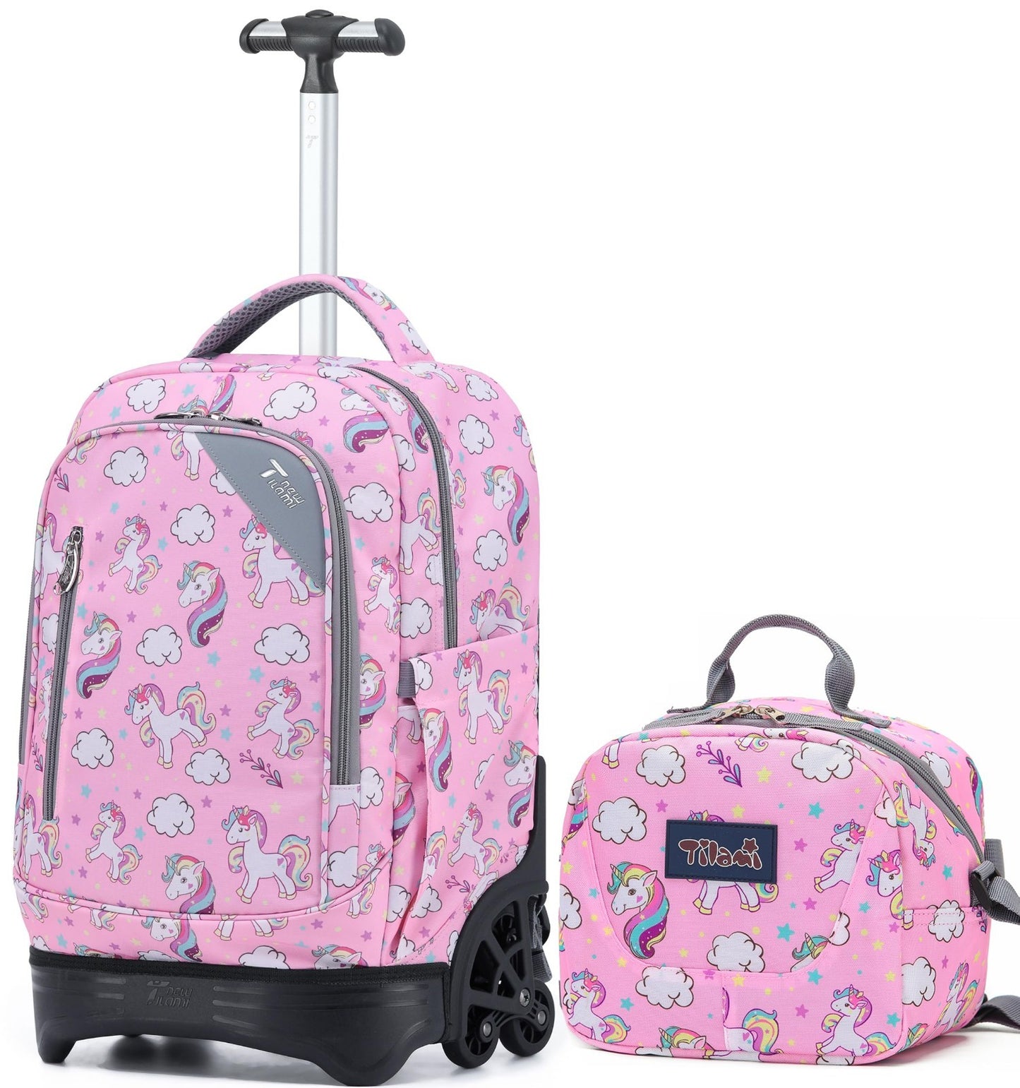 18" Rolling Backpack with Lunch Bag for Kids, School, Travel, Girls & Boys1