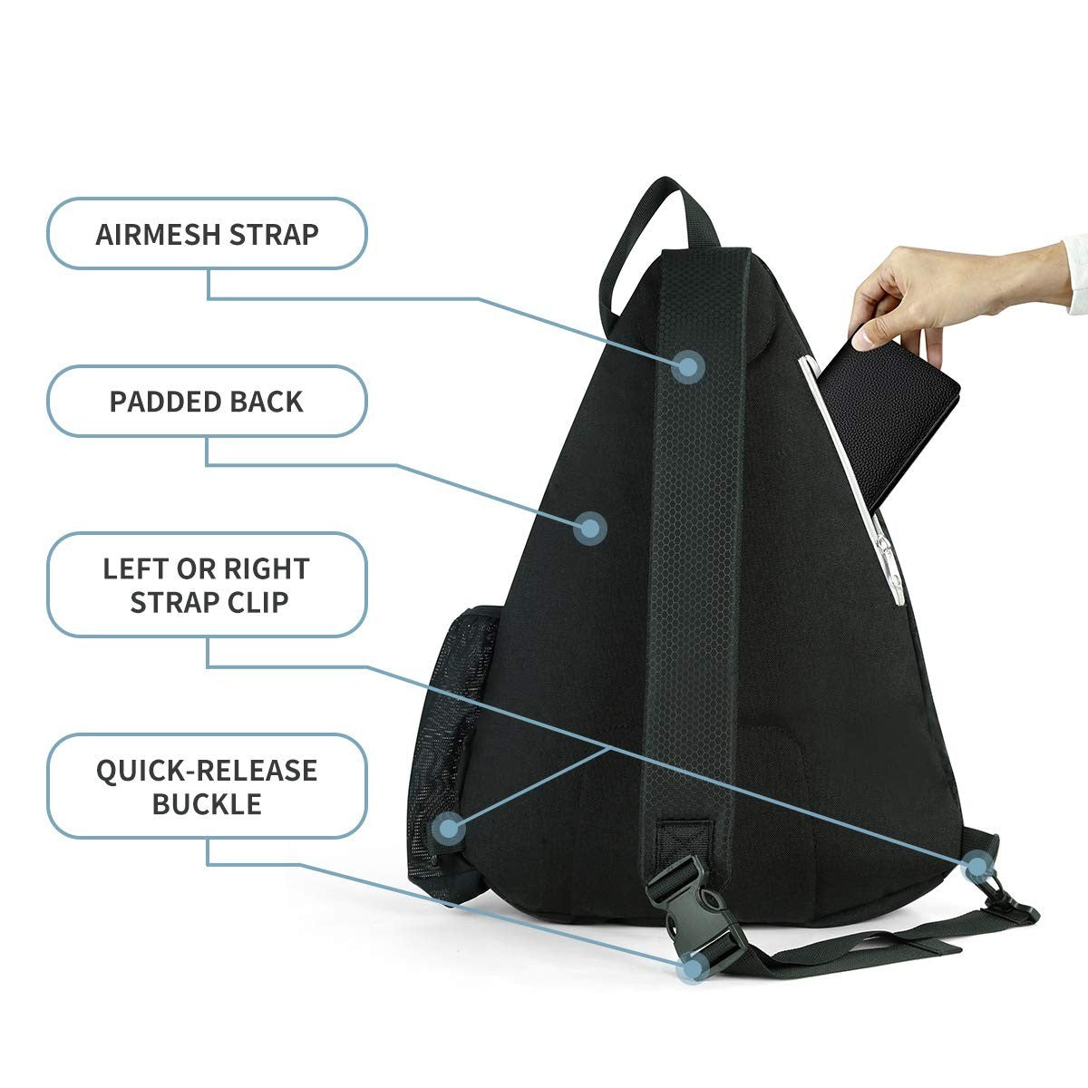 Large Capacity Pickleball Backpack with Fence Hook, Water-Resistant, Padded Back3
