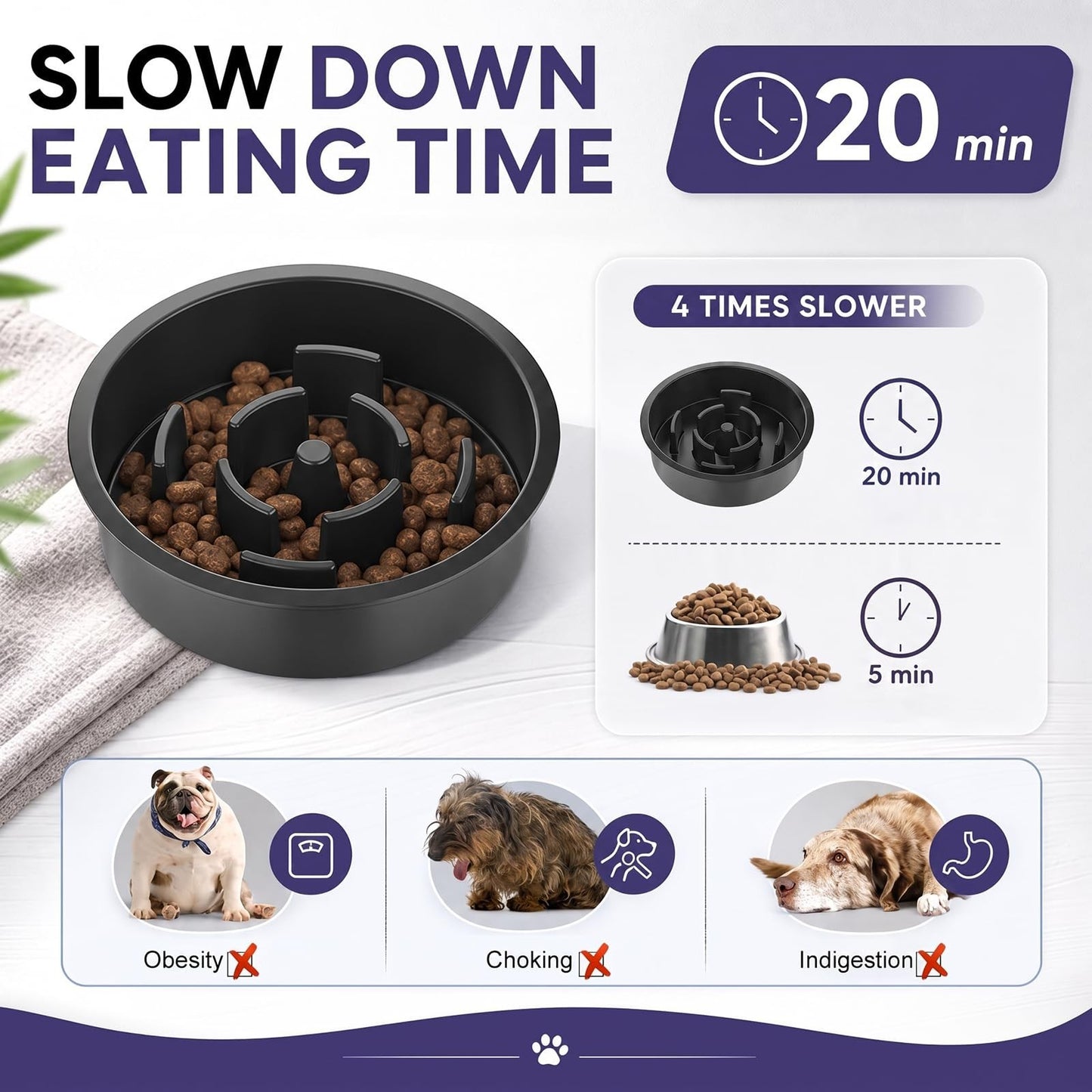Elevated Dog Bowls for Large Breeds   Adjustable Slow Feeder Stand 9 14in4