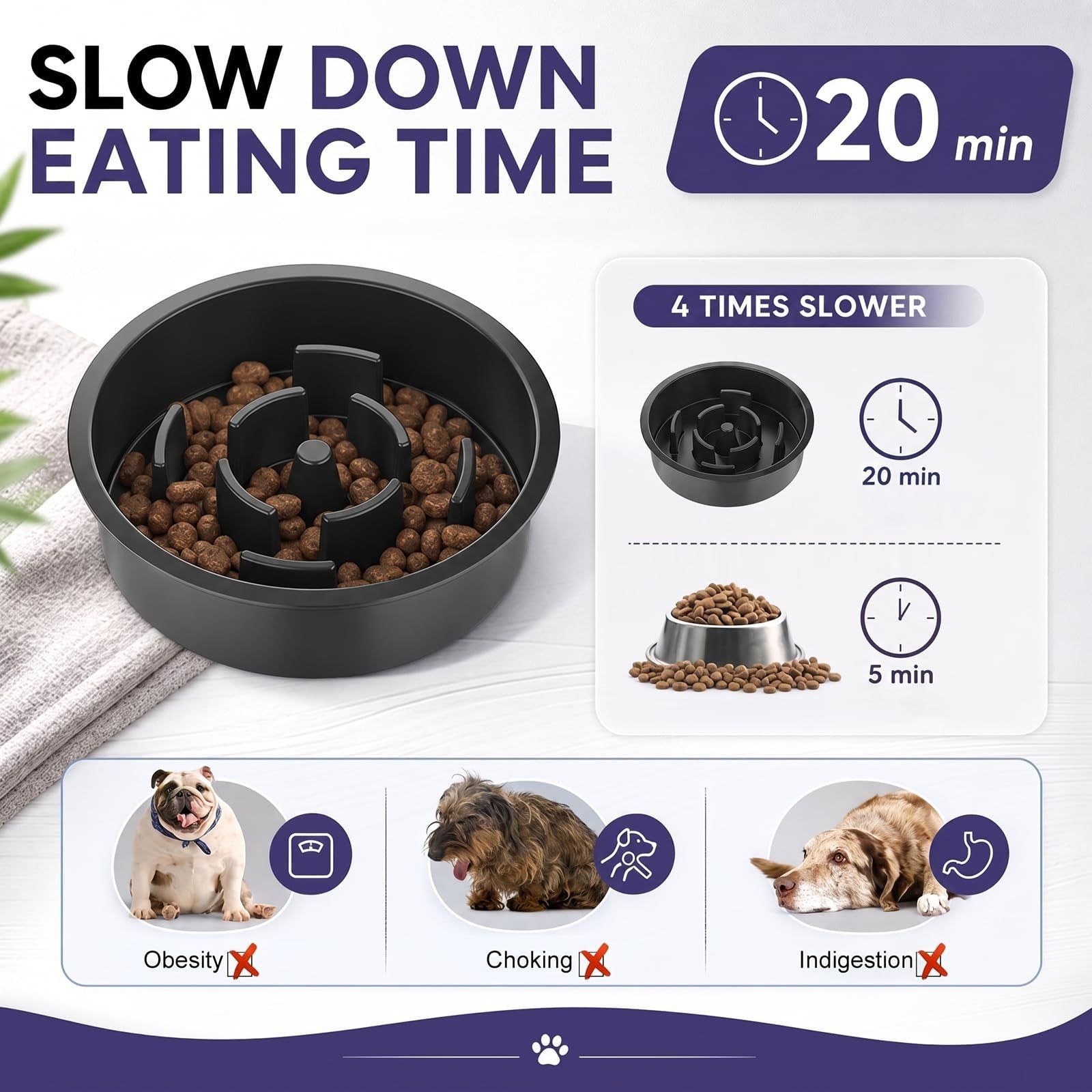 Elevated Dog Bowls for Large Breeds   Adjustable Slow Feeder Stand 9 14in4