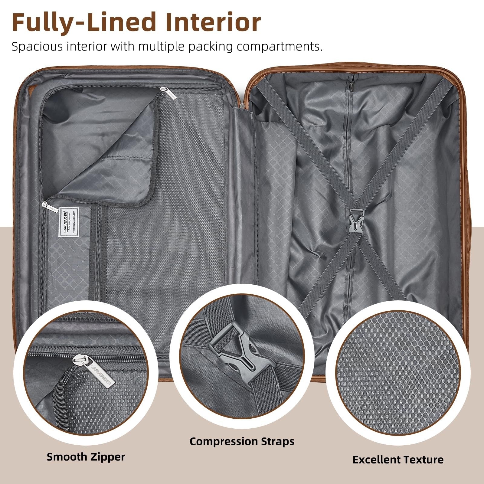 Expandable Carry-On Luggage 22x14x9, Lightweight Hardshell, 360° Spinner Wheels,5