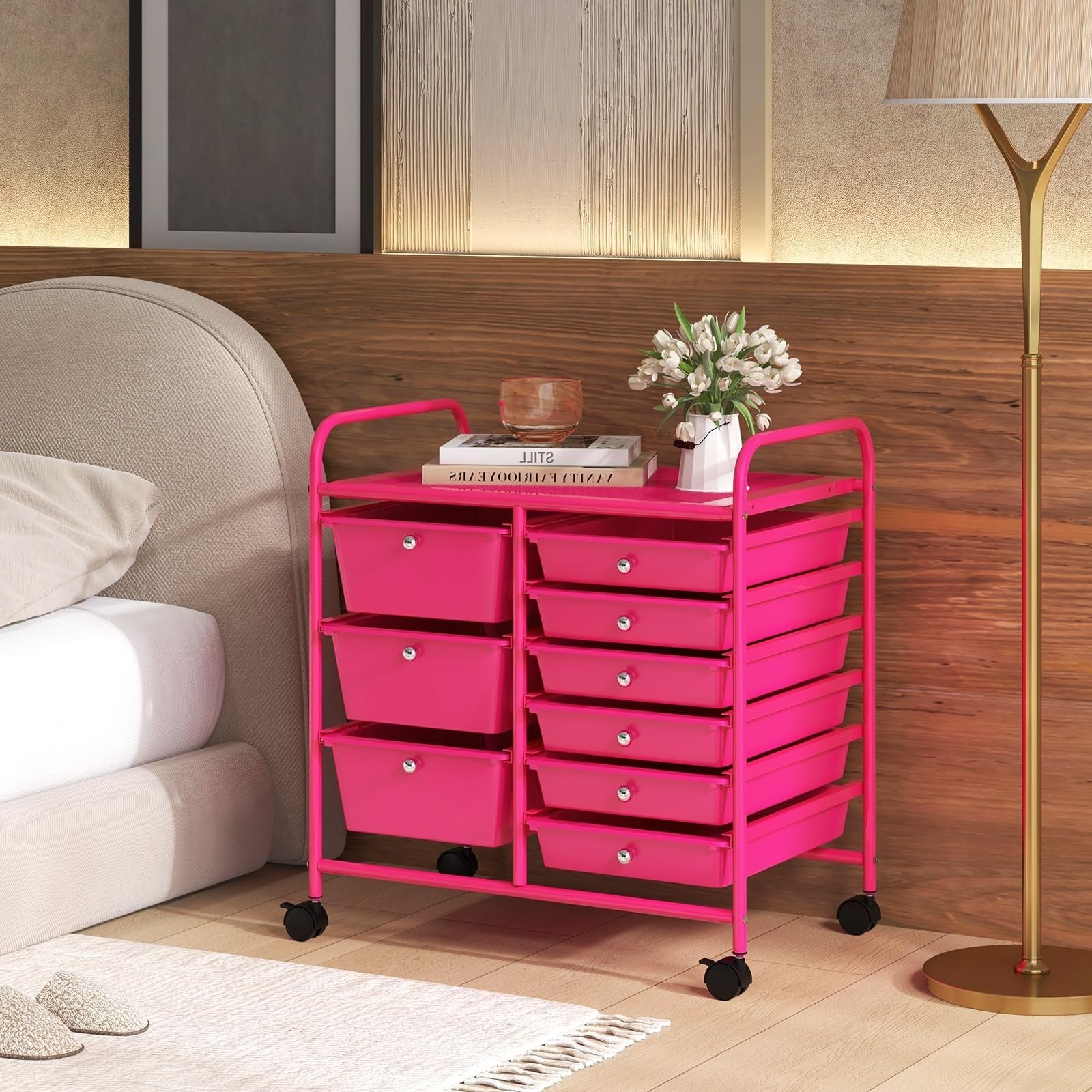 9 Drawer Rolling Storage Cart   Mobile Utility Cart with Wheels for Craft & Art2