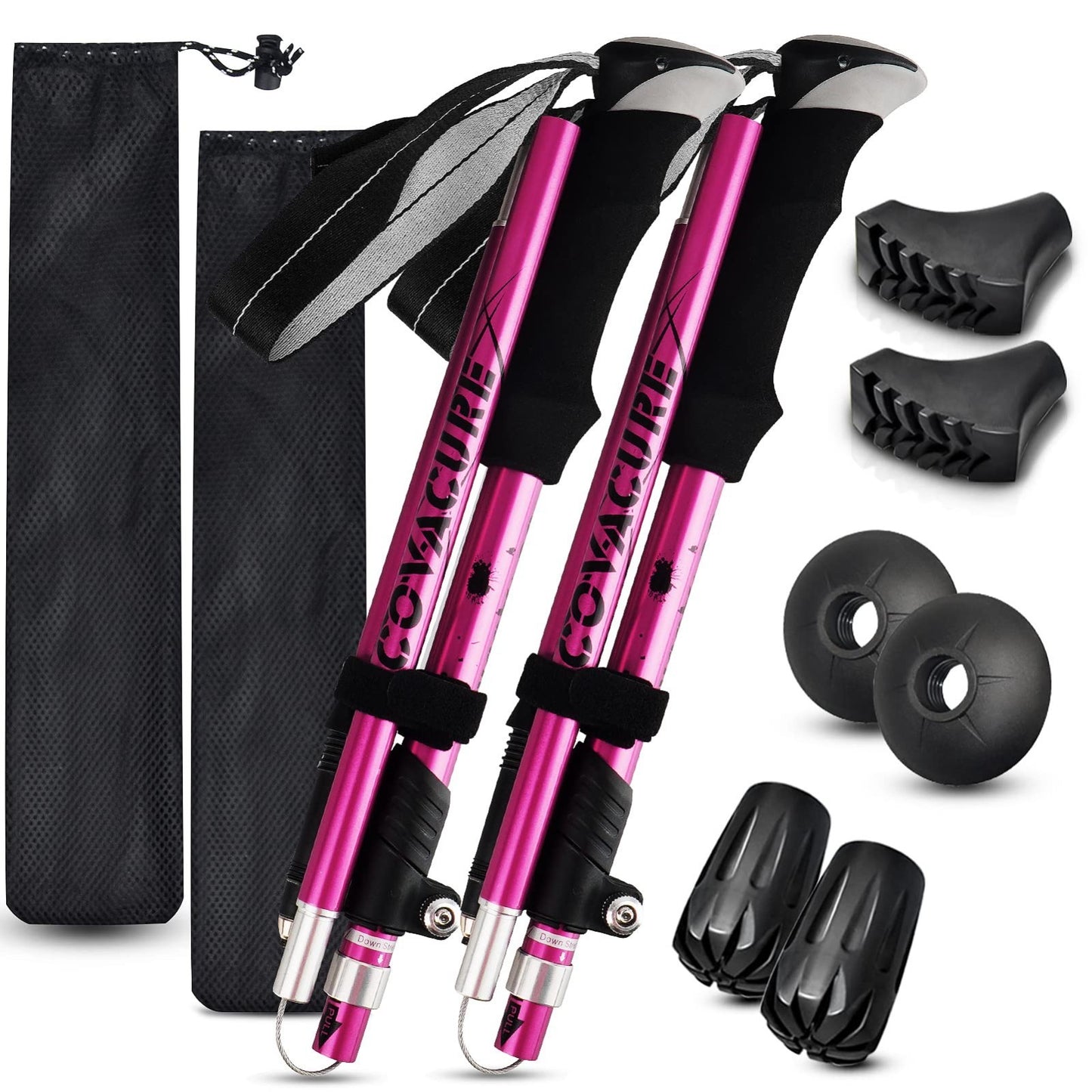 Collapsible Trekking Poles - Lightweight Aluminum Walking Sticks for Hiking, Cam1
