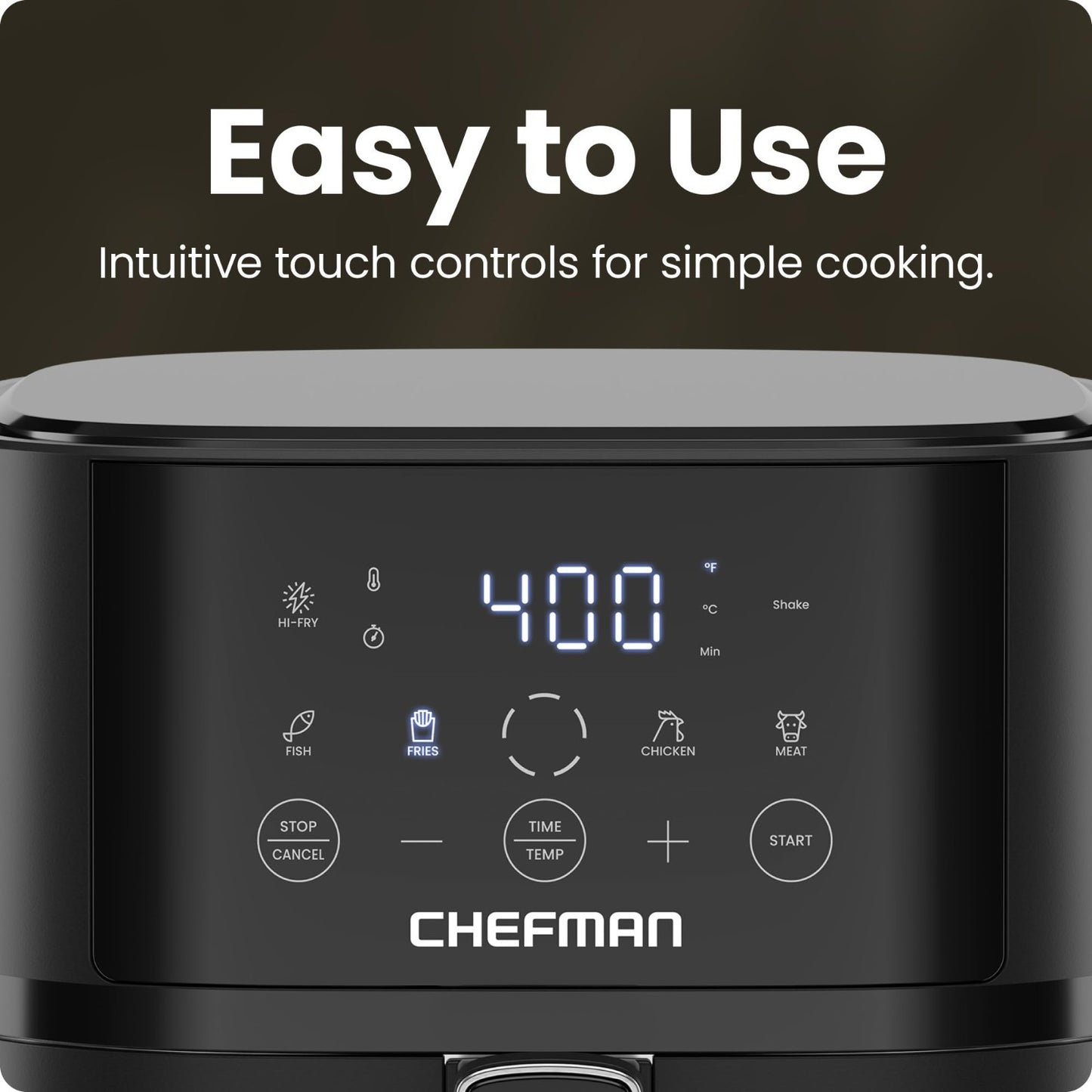 Compact 4QT Air Fryer with Hi Fry Technology, Touchscreen Controls, Nonstick Bas4