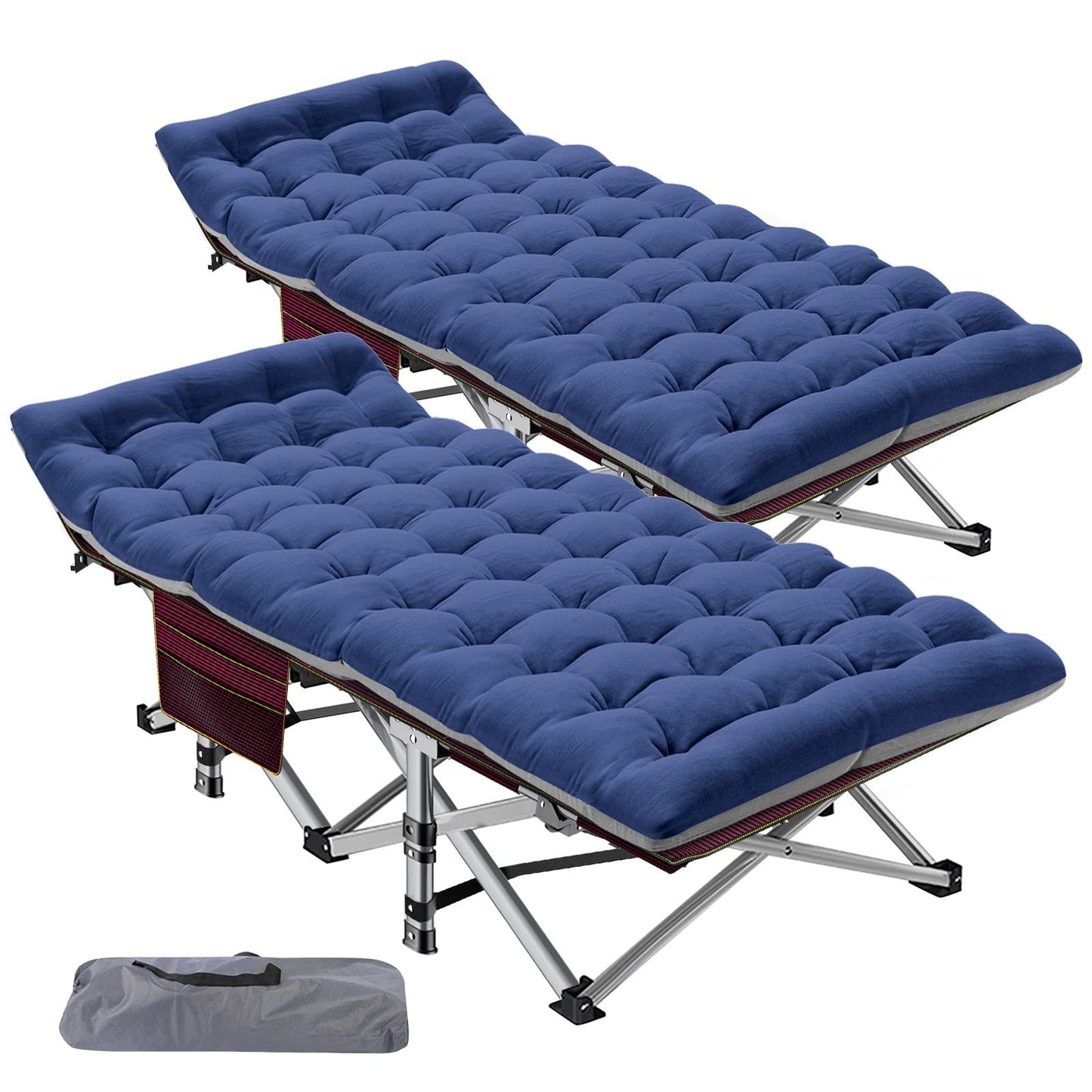 Folding Camping Cot for Adults   28" Wide Heavy Duty Bed with Mattress, 800 lbs1