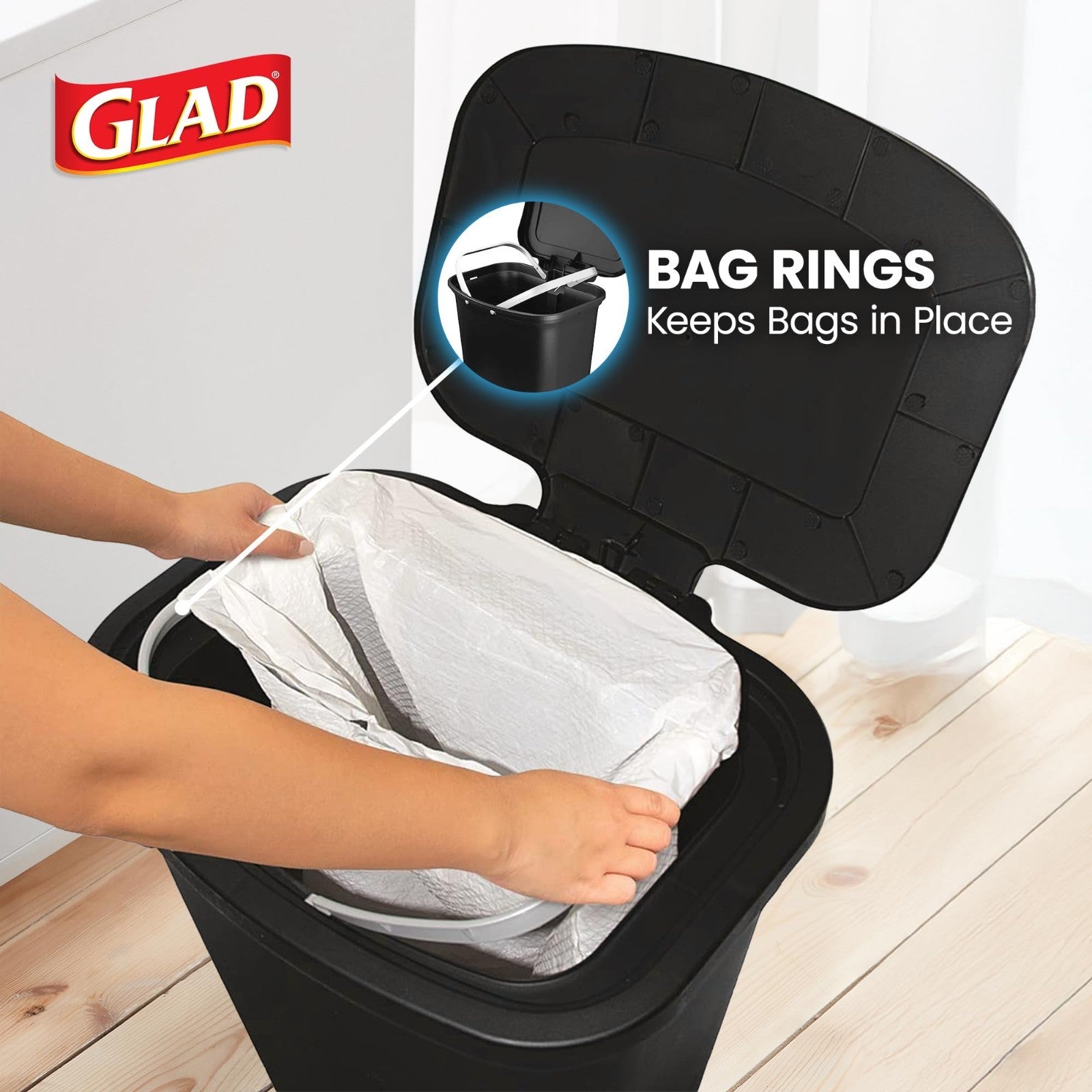 20 Gal Kitchen Trash Can with Clorox Odor Control | Hands-Free Step-On Bin, Blac4