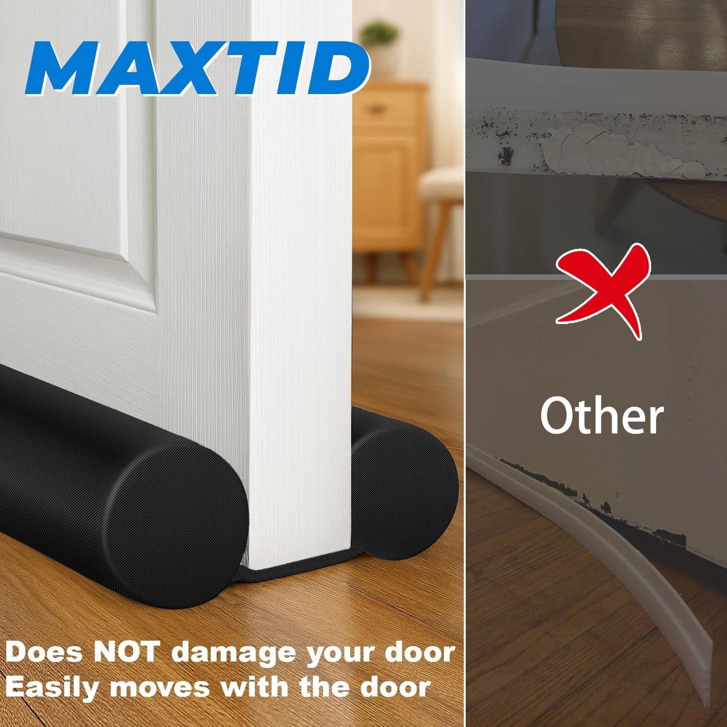 Twin Door Draft Blocker Seal 38"   Adjustable Under Door Gap Filler & Noise Stop5