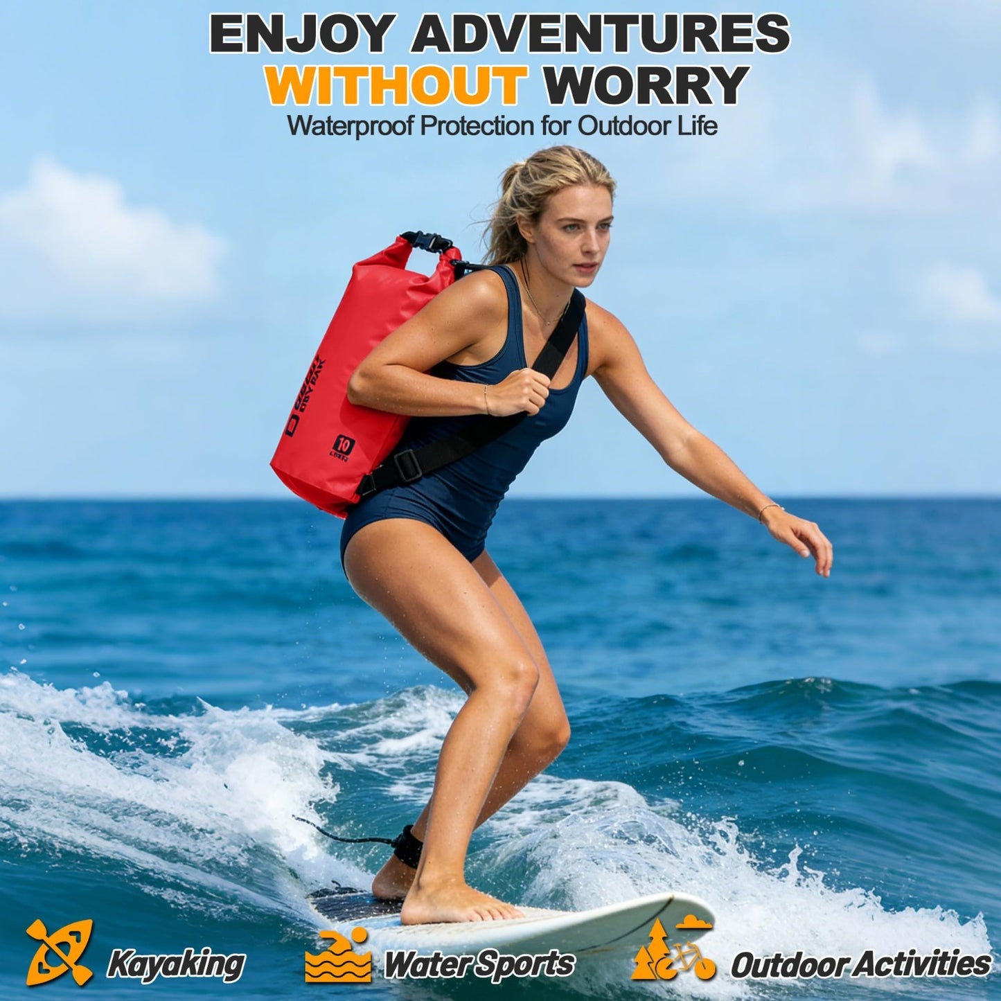 Waterproof Dry Bag - Lightweight Roll Top Backpack, 5L-40L for Travel, Kayaking,6