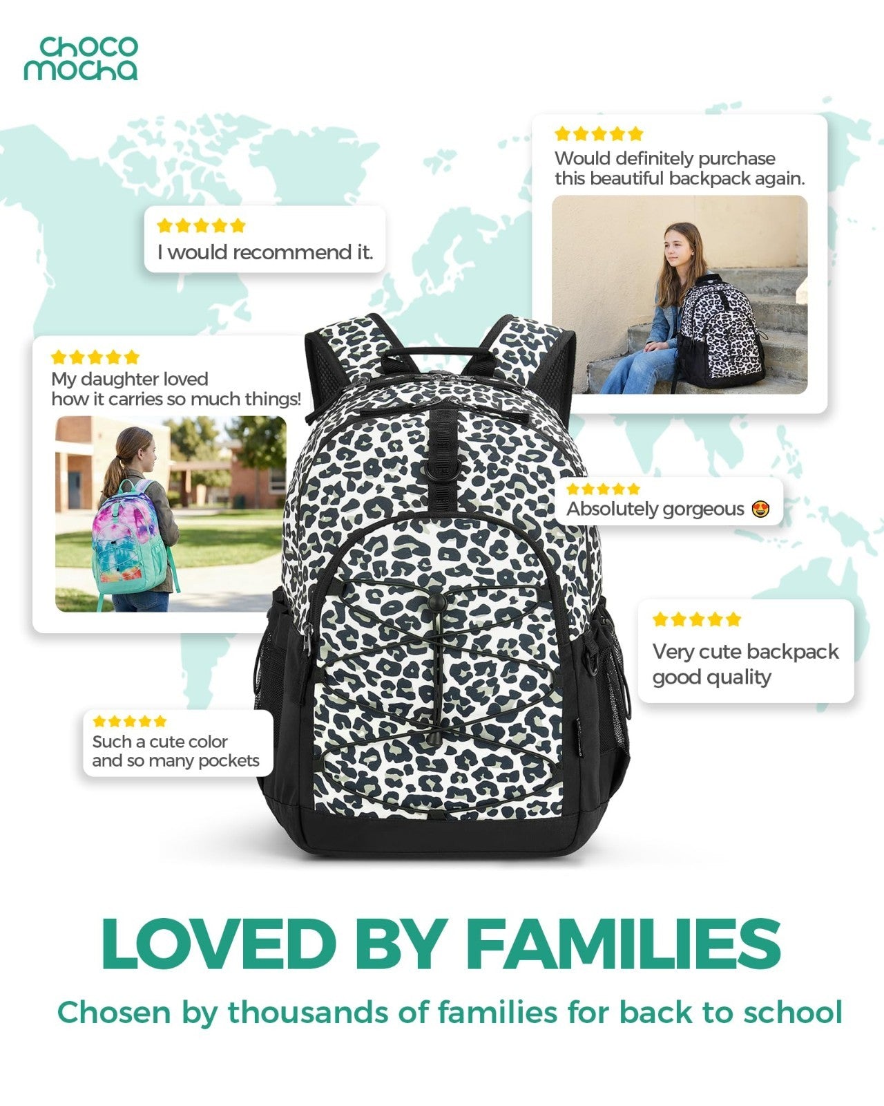Large 18 Inch Travel Backpack for Teen Girls   Stylish School Bookbag, Blue4