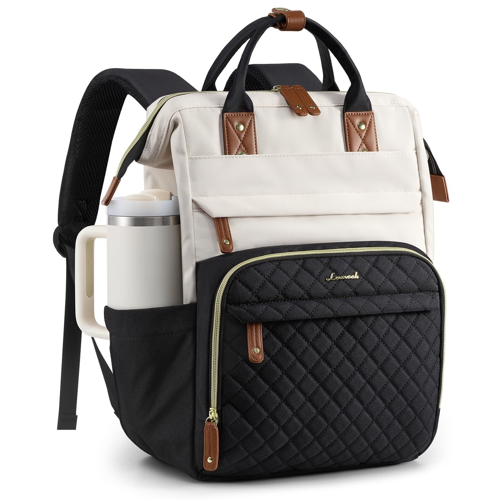 Quilted Laptop Backpack for Women   Stylish Work, Teacher & Nurse Purse1