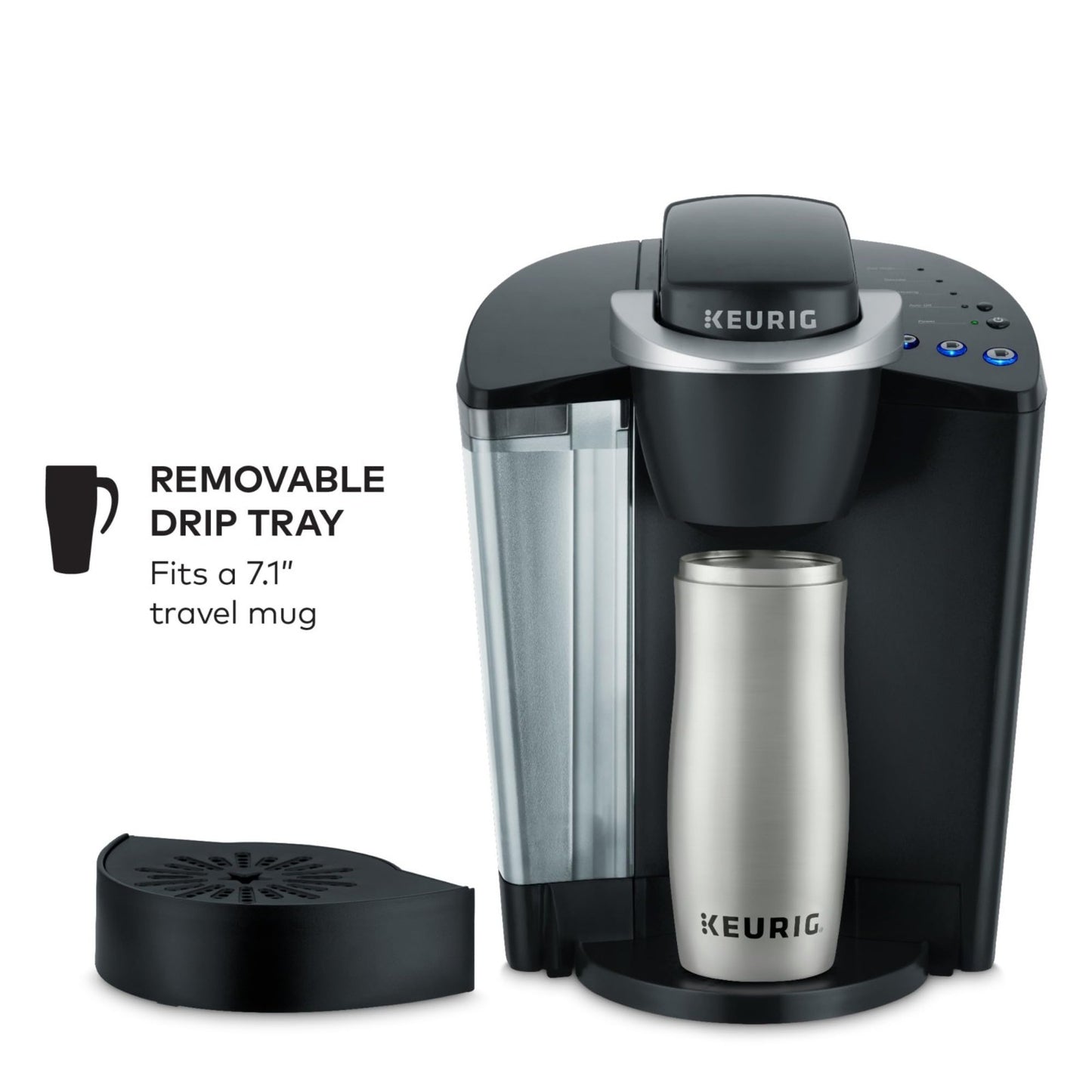 Single Serve Coffee Maker, 3 Brew Sizes, 48oz Reservoir, K Cup Compatible, Black3