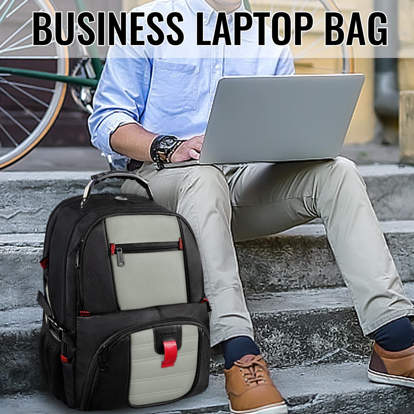 Large Heavy Duty Laptop Backpack for Men, Travel Backpack with Multiple Pockets4
