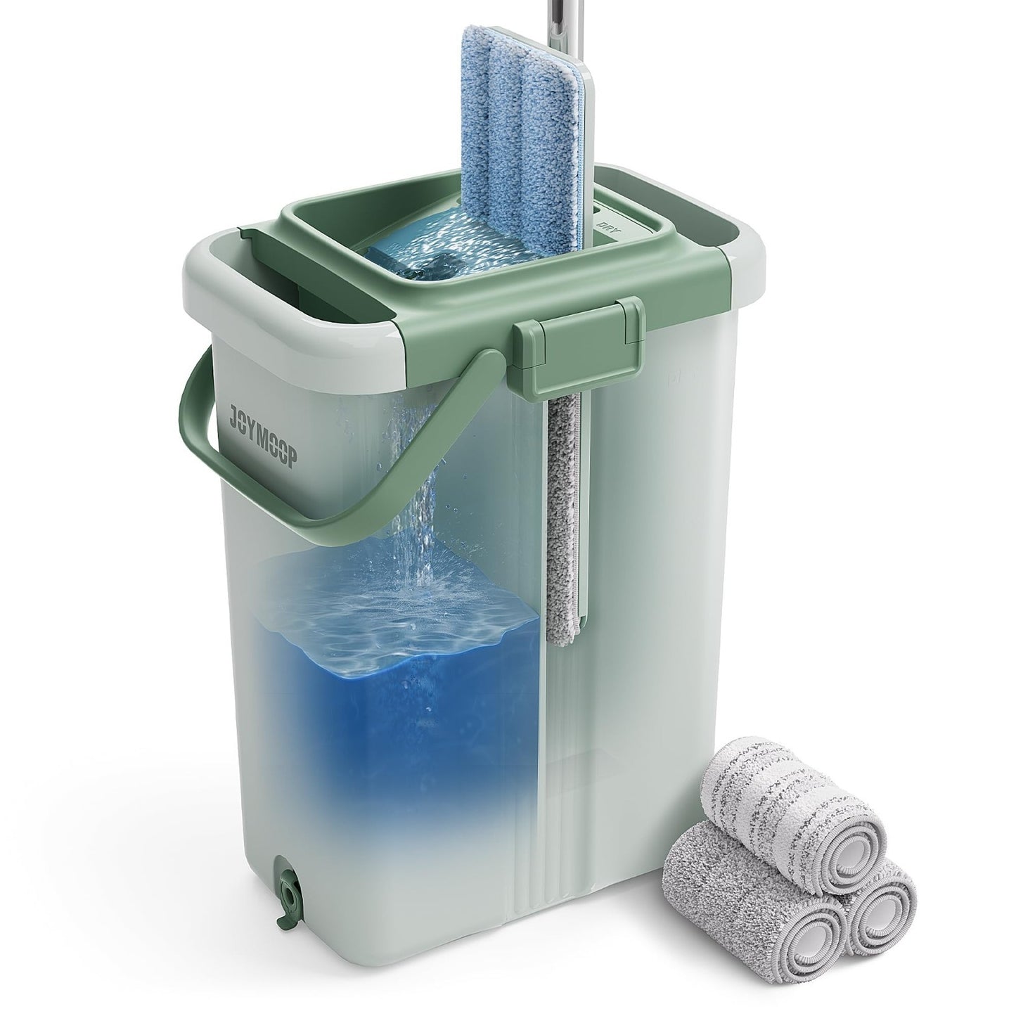 Flat Mop System with Bucket Set, Microfiber Mop for Home & Commercial Use, 3 Pad1