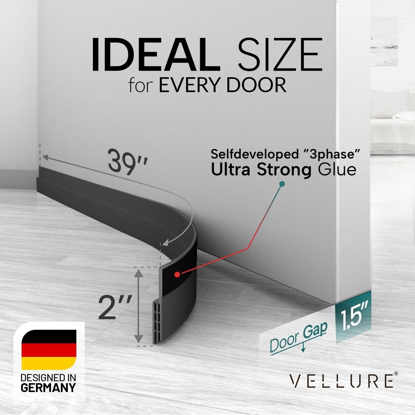 Premium Door Draft Stopper   Energy Saving Weather Stripping Seal for Bottom of2