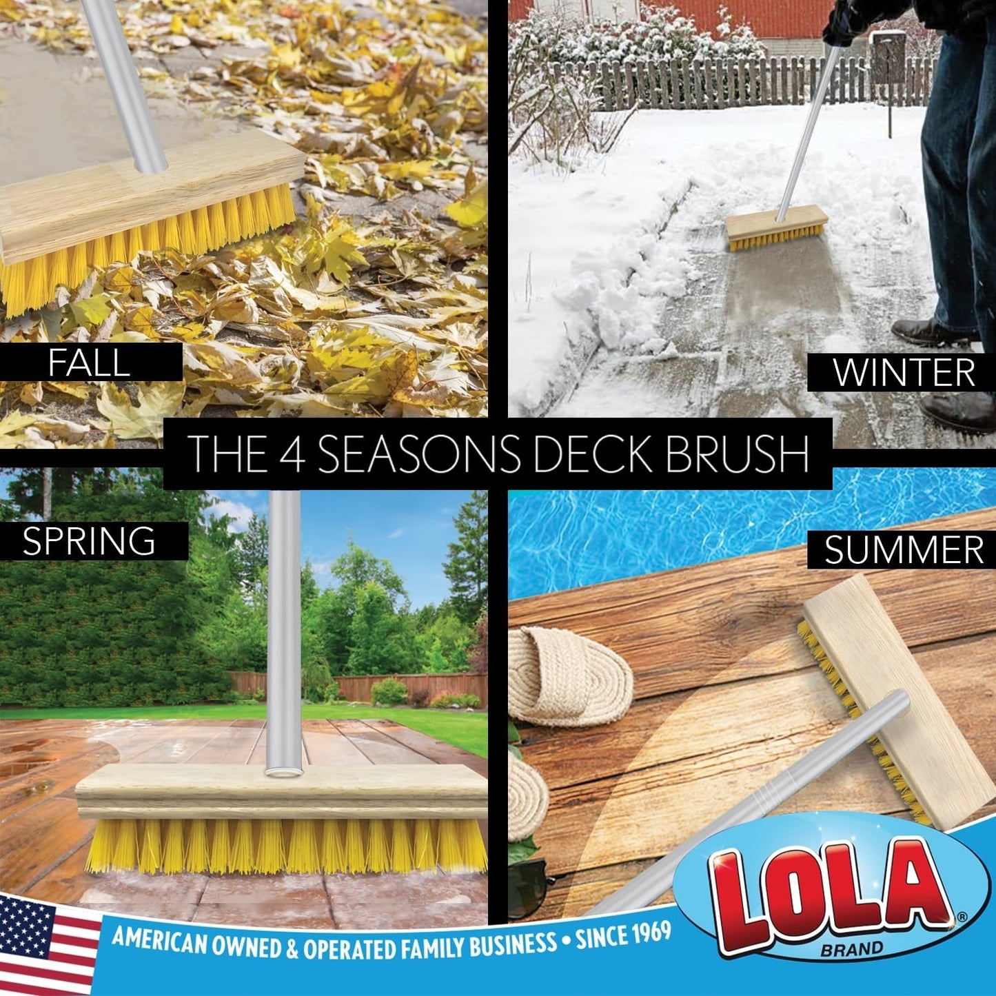 Durable Deck Scrub Brush - Outdoor Broom for Dirt, Grime, Leaves & Snow, 1 Count2