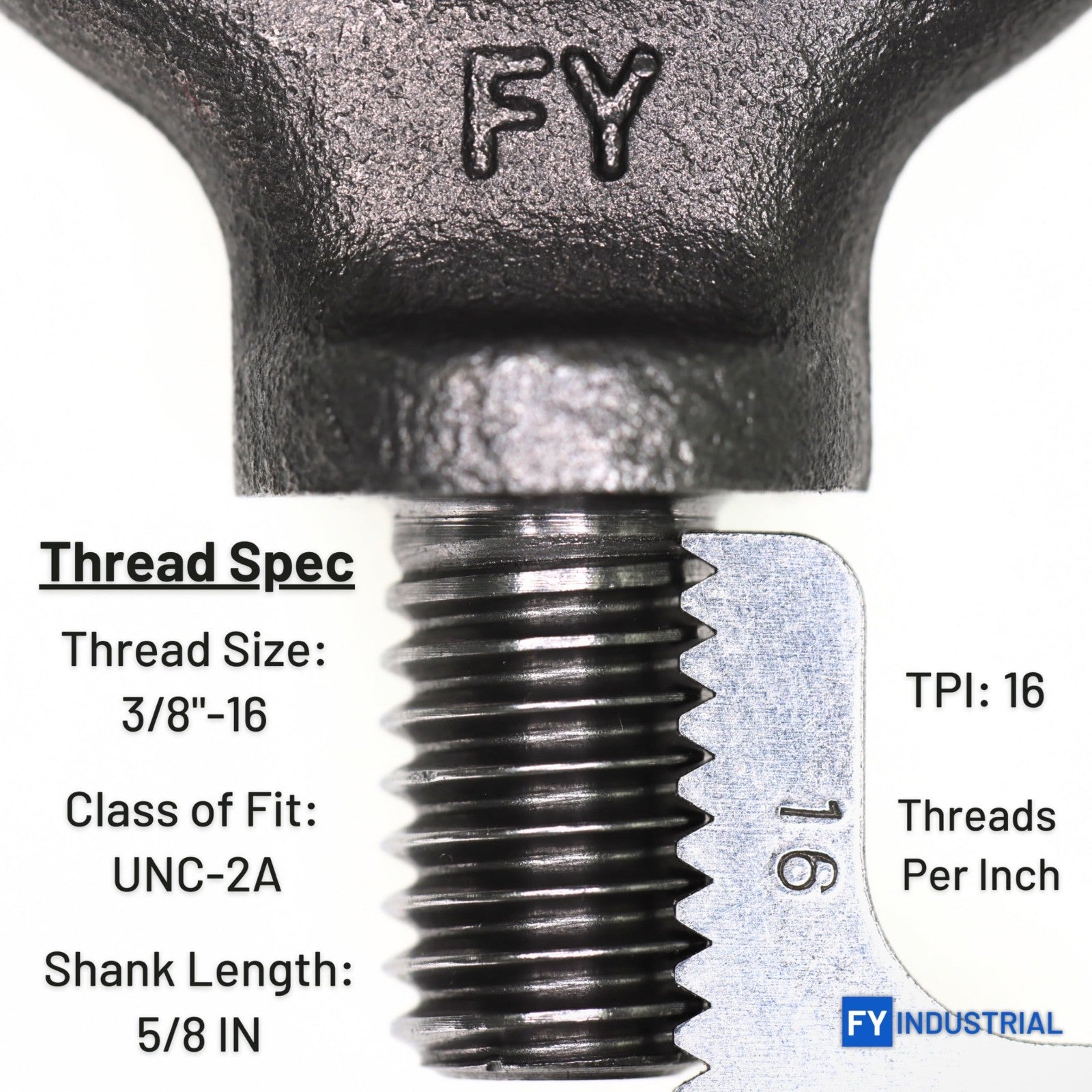 5 Pcs Heavy-Duty Lifting Shoulder Eye Bolts 3/8"-16 X 5/8" - Secure Load Fastene3