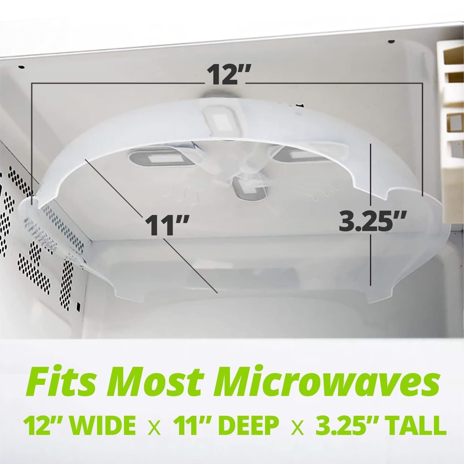Magnetic Microwave Splatter Cover   12" BPA Free, Vented Lid, Anti Splash, Dishw2