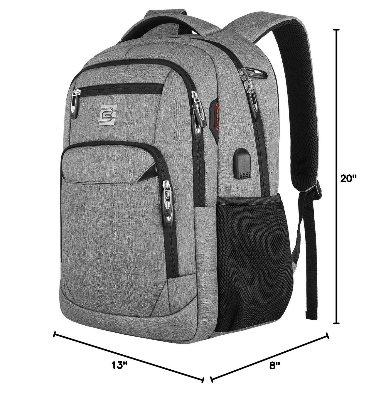 17" Slim Anti Theft Laptop Backpack for Business & College, Water Resistant, Sty1