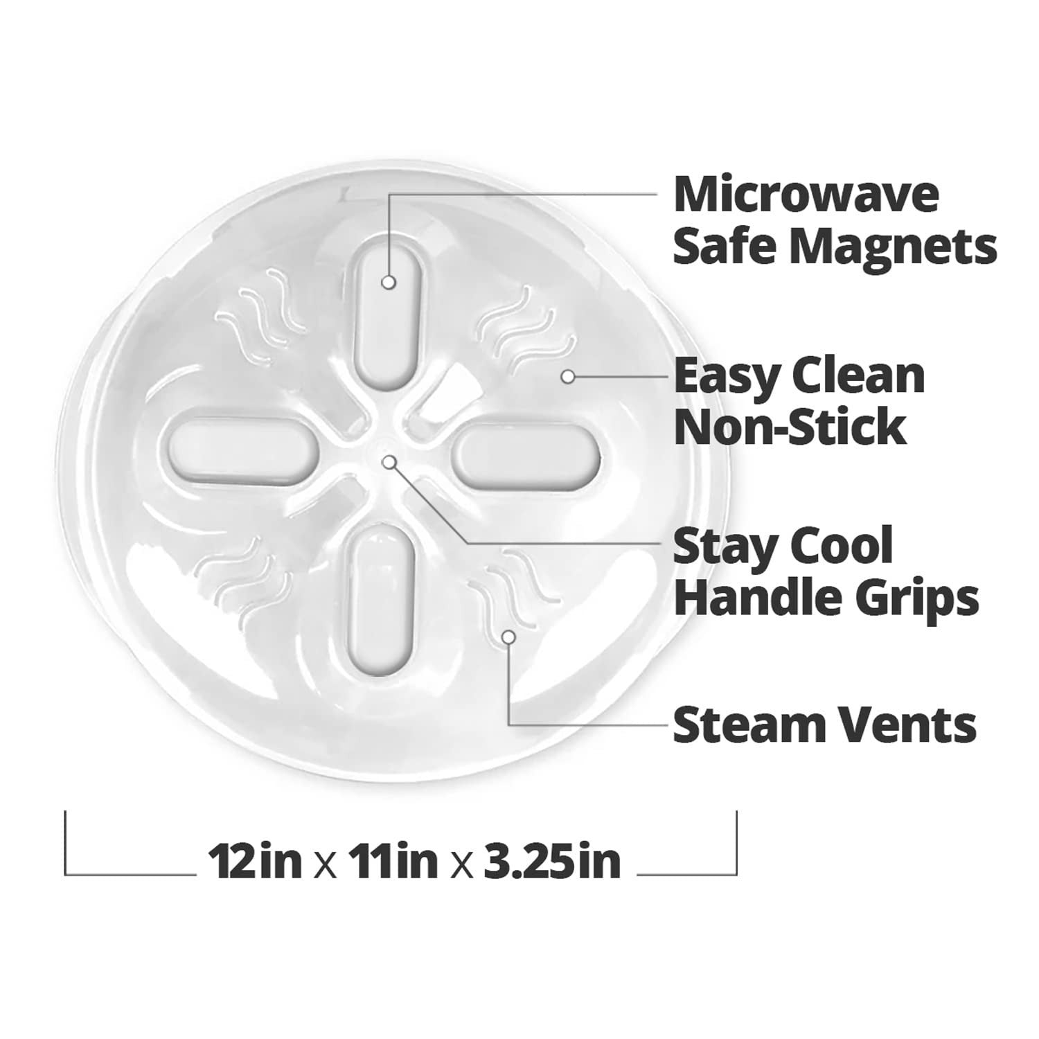 Microwave Splatter Cover 12"   BPA Free, Vented Lid, Anti Splash, Dishwasher Saf8