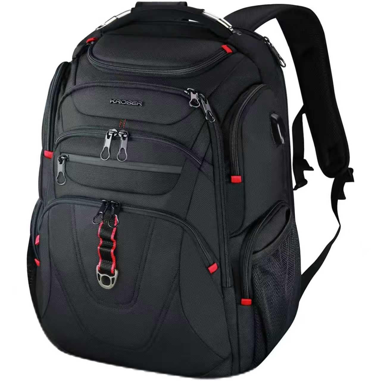 17.3" TSA Friendly Travel Laptop Backpack, Water Repellent, RFID Pockets, USB Po0