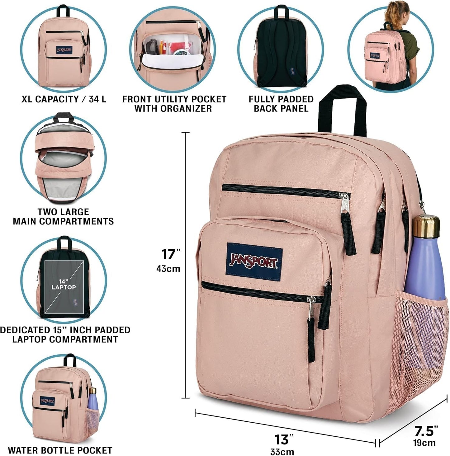 Laptop Backpack for 15" Laptop   Ergonomic, 2 Compartments, Haul Handle, Stylish5