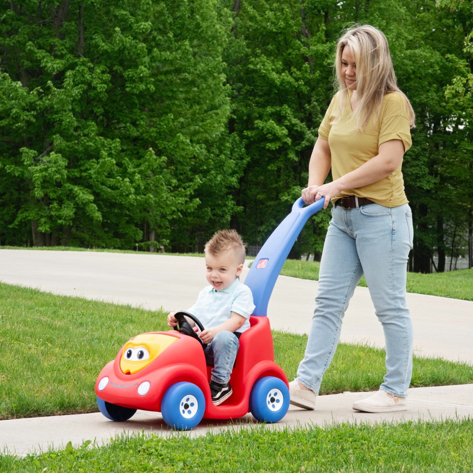Toddler Push Car Buggy with Seat Belt & Horn - Ride-On Toy for Kids 18 Months+2