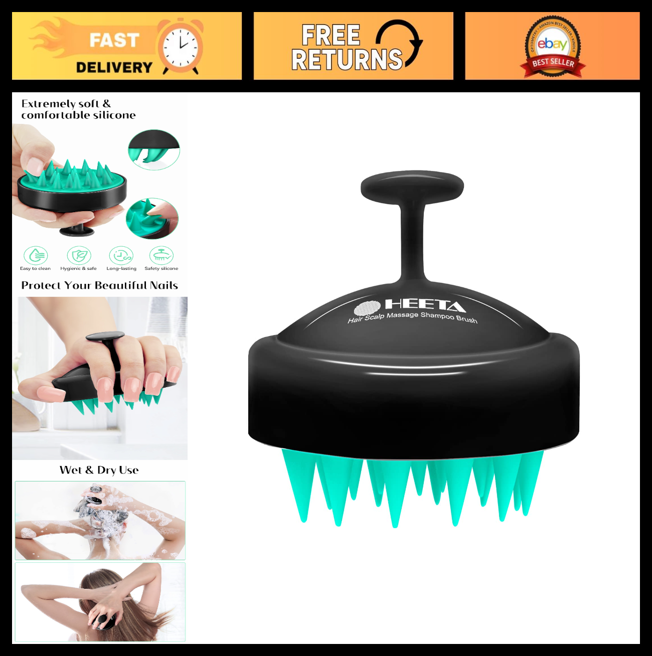 Scalp Massager Shampoo Brush   Soft Silicone Exfoliating Scrubber for Hair Growt0