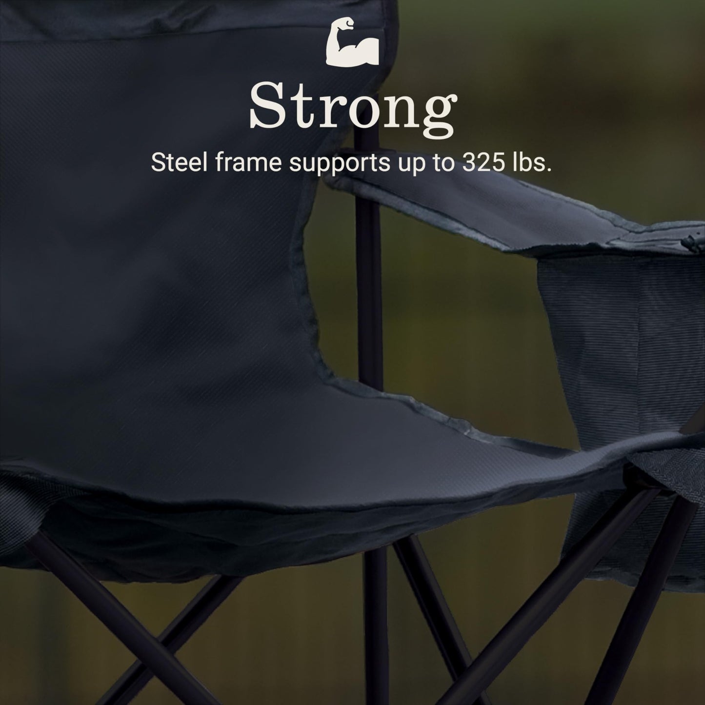 Portable Camping Chair with Cooler, Cushioned Seat, Side Pockets & Cup Holder  3