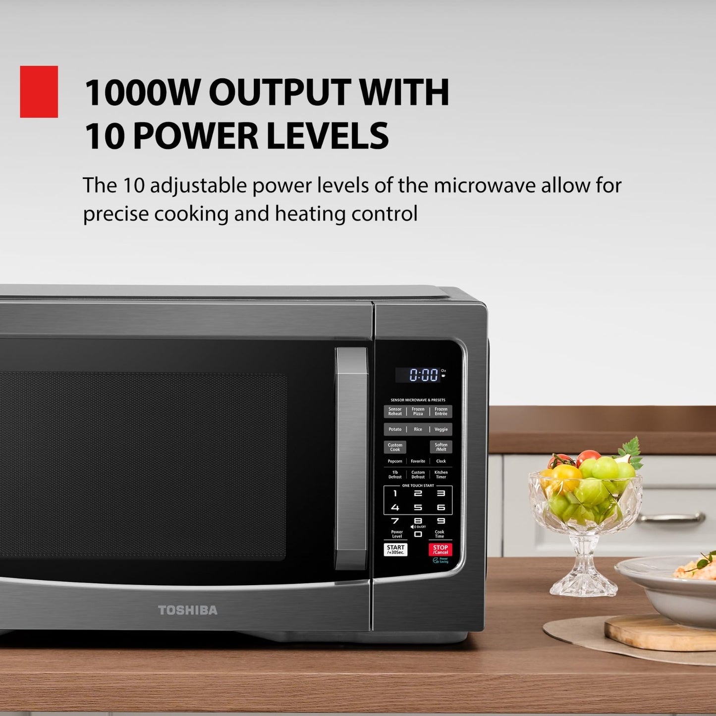 Countertop Microwave Oven 1.2 Cu Ft, 1000W, Smart Humidity Sensor, 12 Auto Menus5